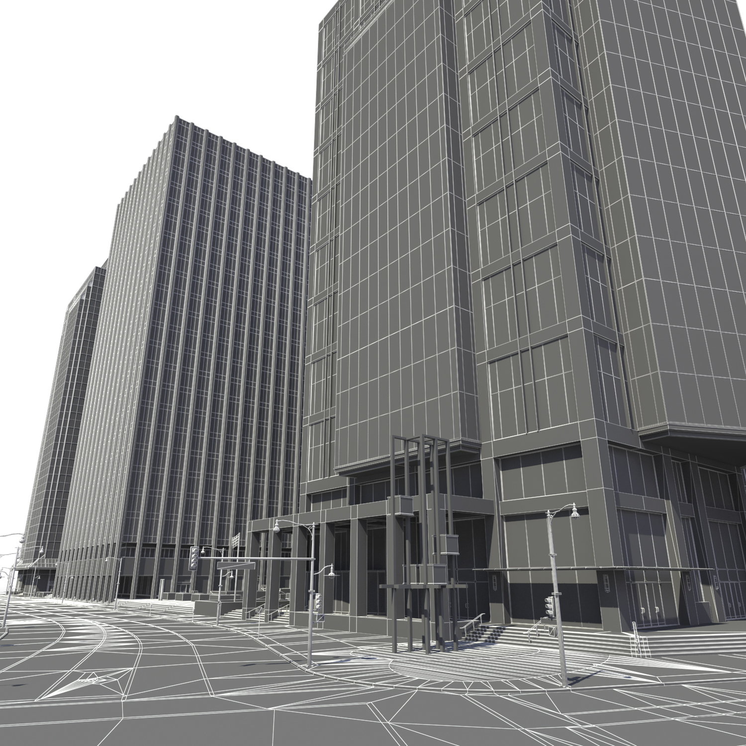 3ds max city block buildings