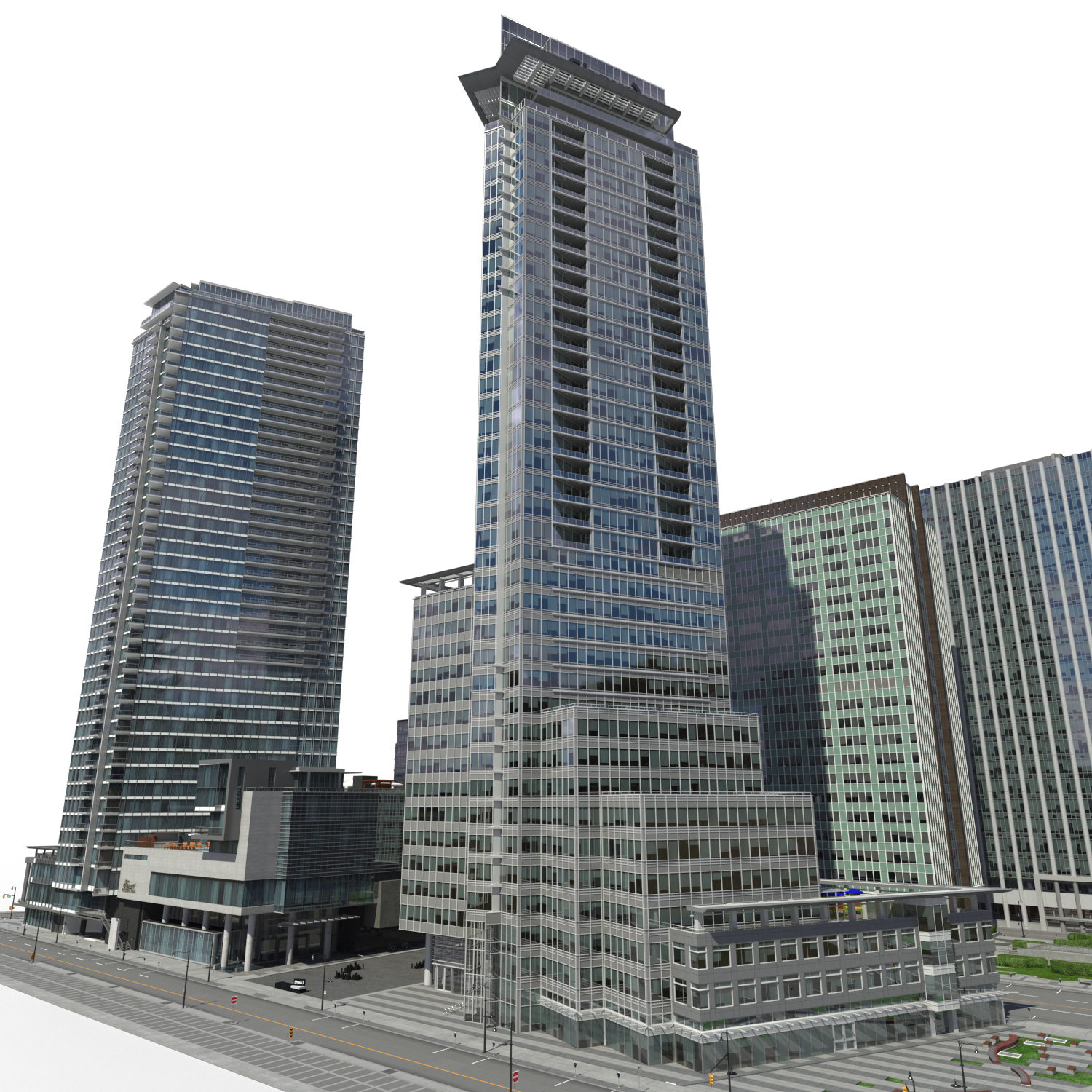 3ds max city block buildings
