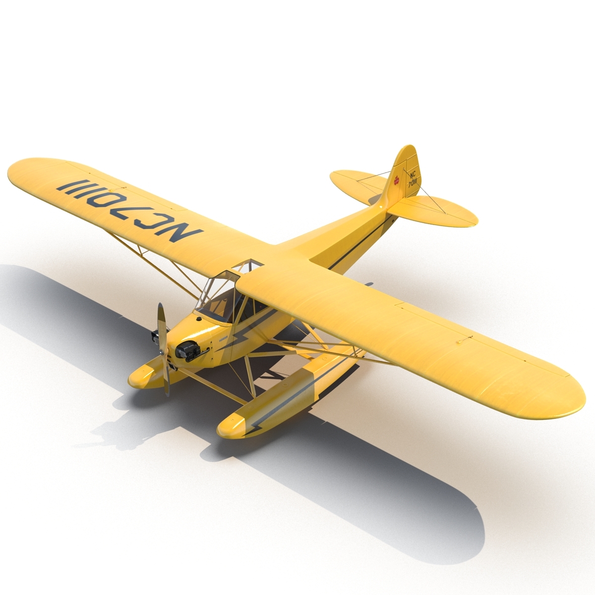 light aircraft piper j 3d model