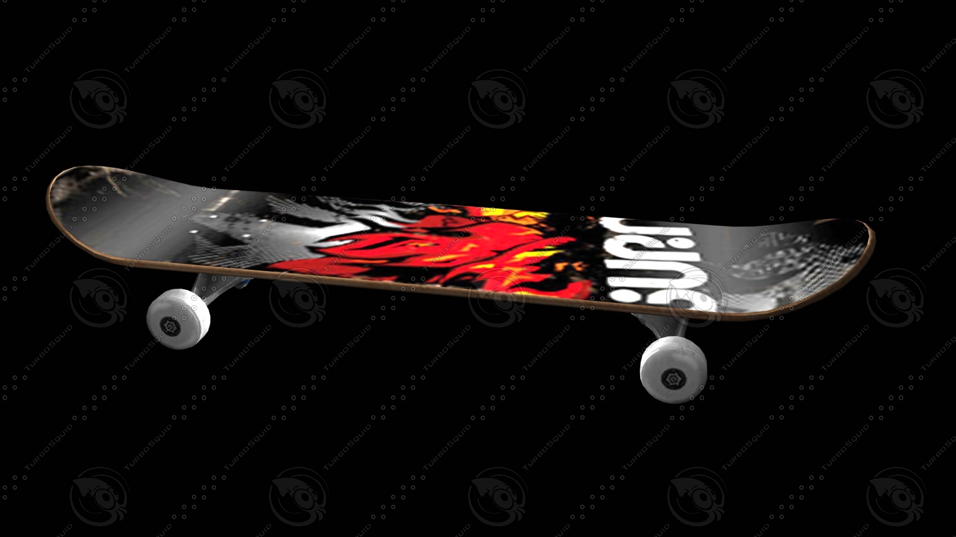 low poly skate board
