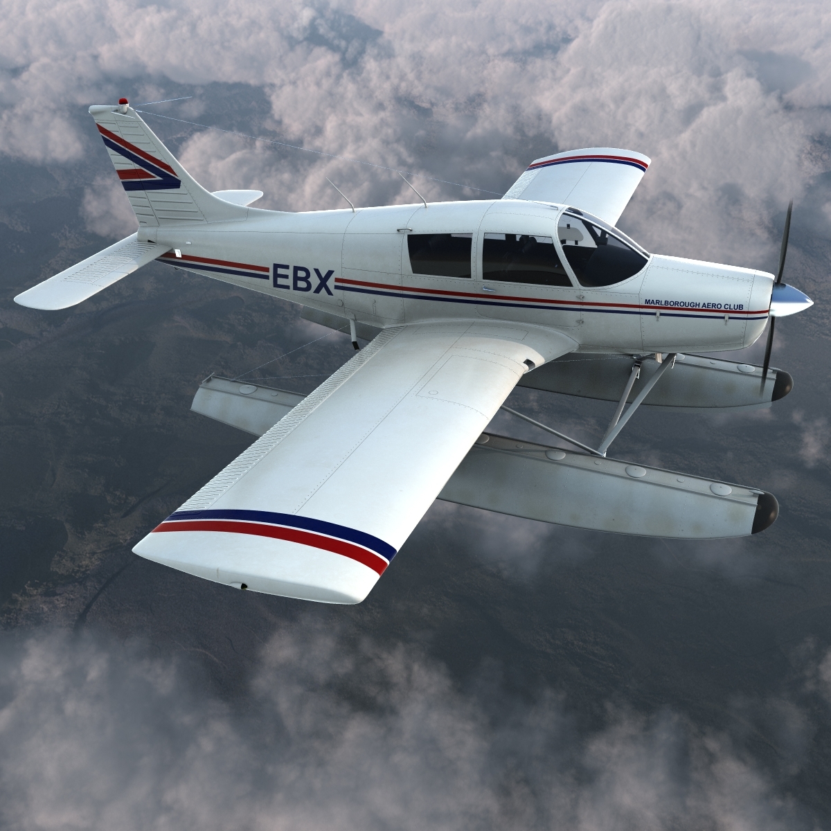 轻型飞机piper pa-28 cherokee seaplane 3d模型3d模型