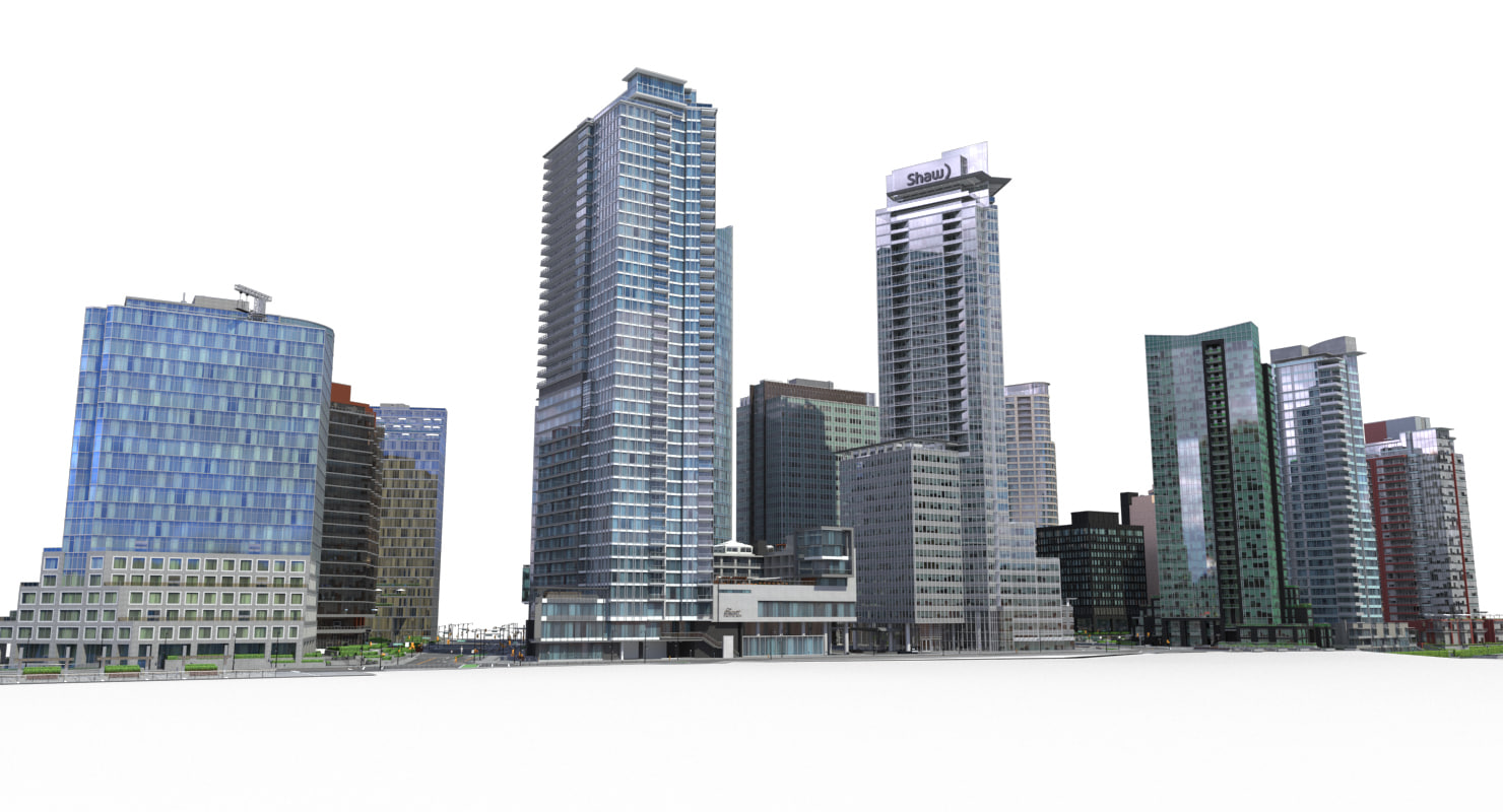 city block buildings 3d model