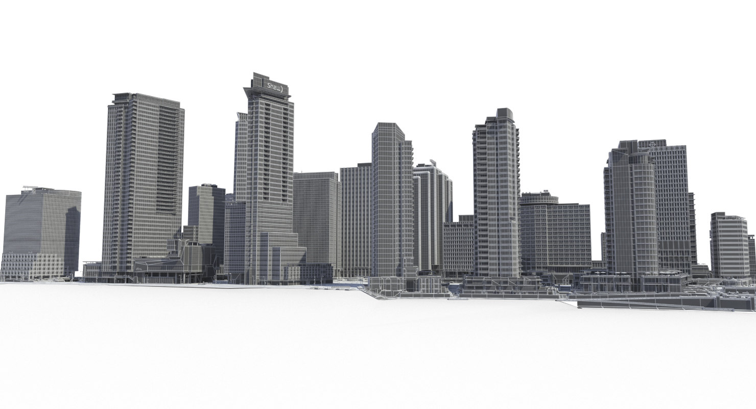 city block buildings 3d model