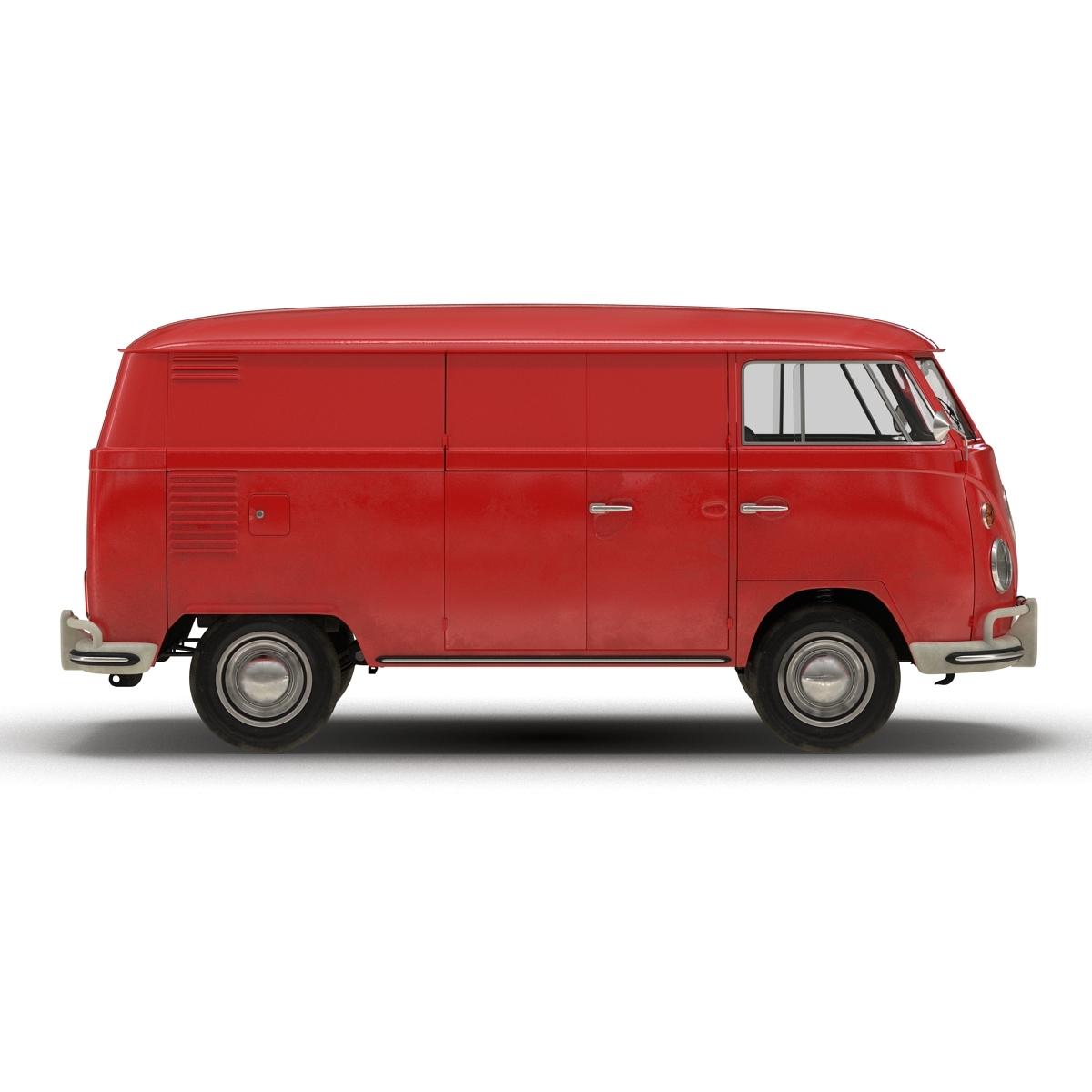 volkswagen type 2 panel van red 3d模型3d模型