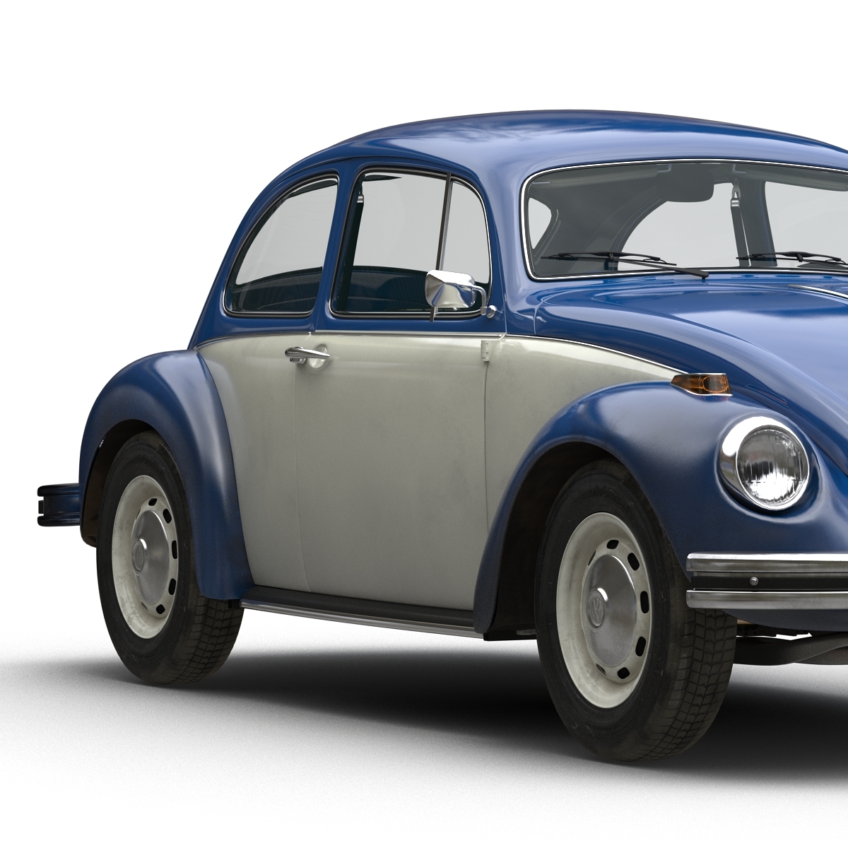 volkswagen beetle 1966简约内饰蓝23d模型