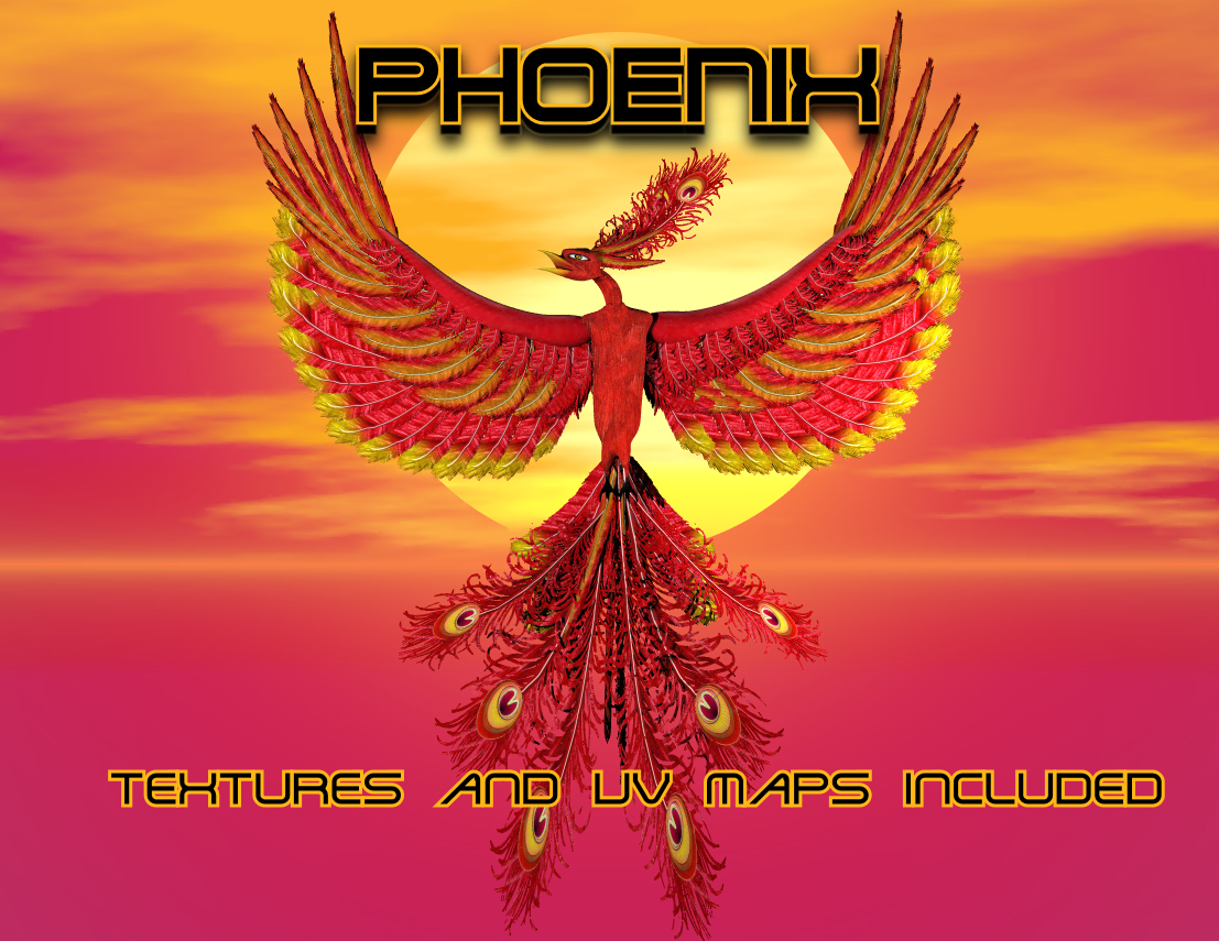 phoenix bird 3d obj