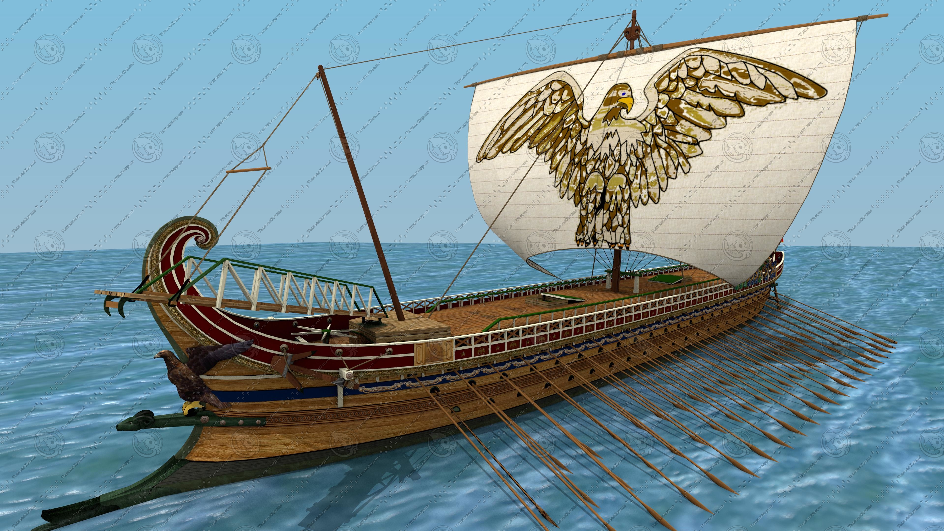 roman trireme battle ship