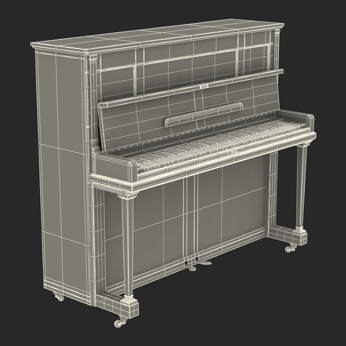 直立式钢琴3d模型3d模型