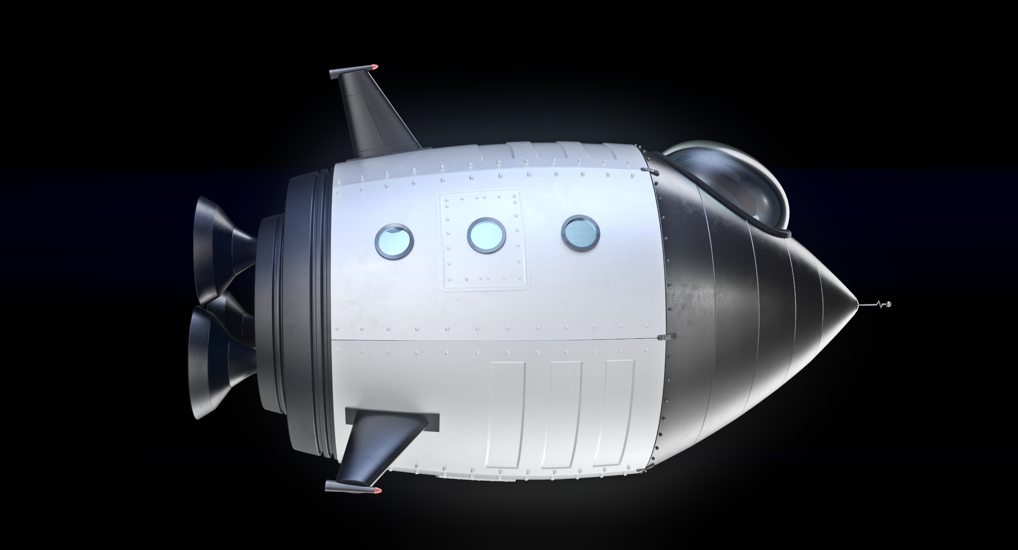 卡通火箭3d模型