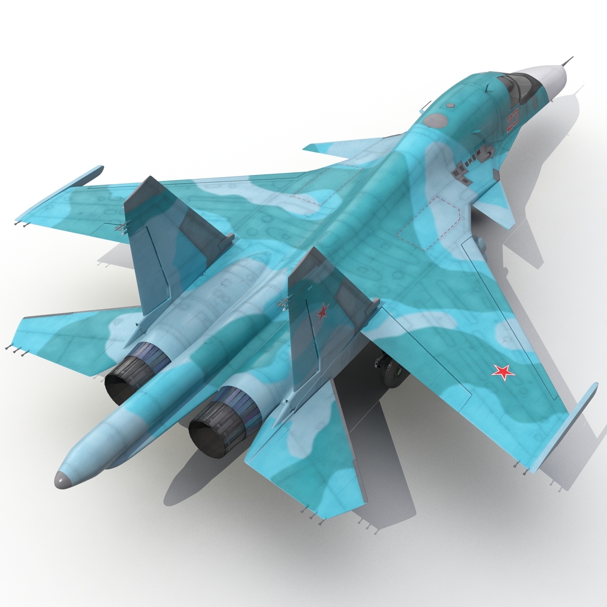 战斗机苏霍伊su-34 rigged 3d模型3d模型