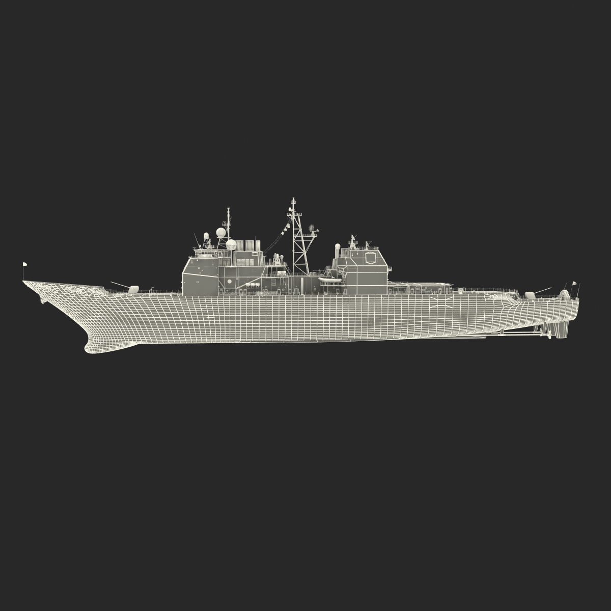 uss port royal cg-73 3d model