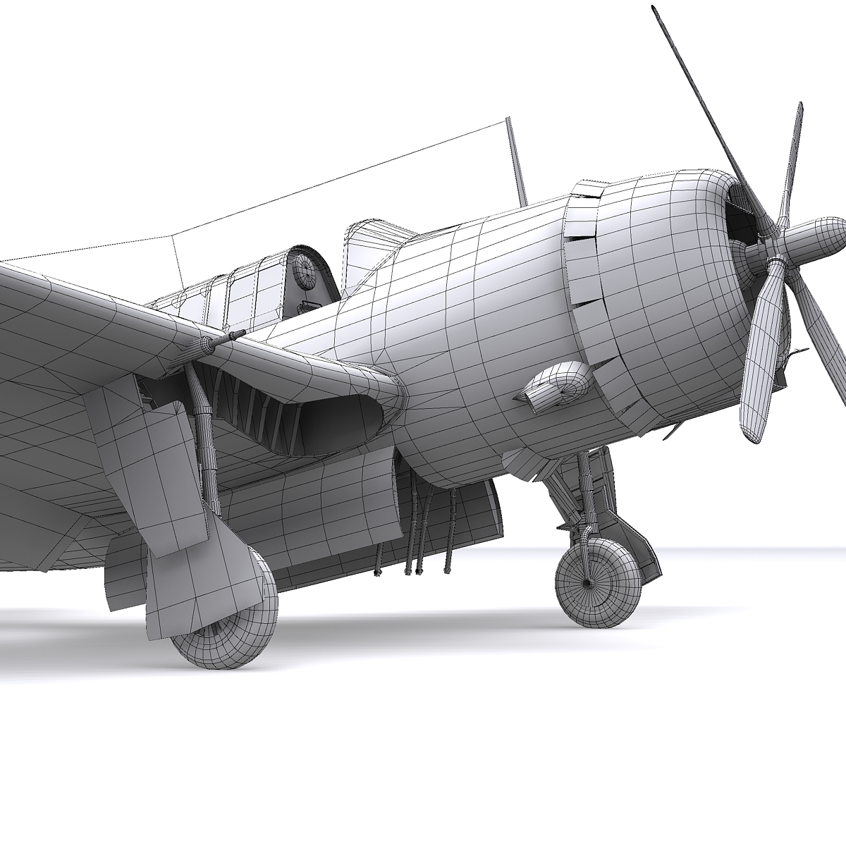 sb2c-4 helldiver - uss essex 1045年4月3d模型