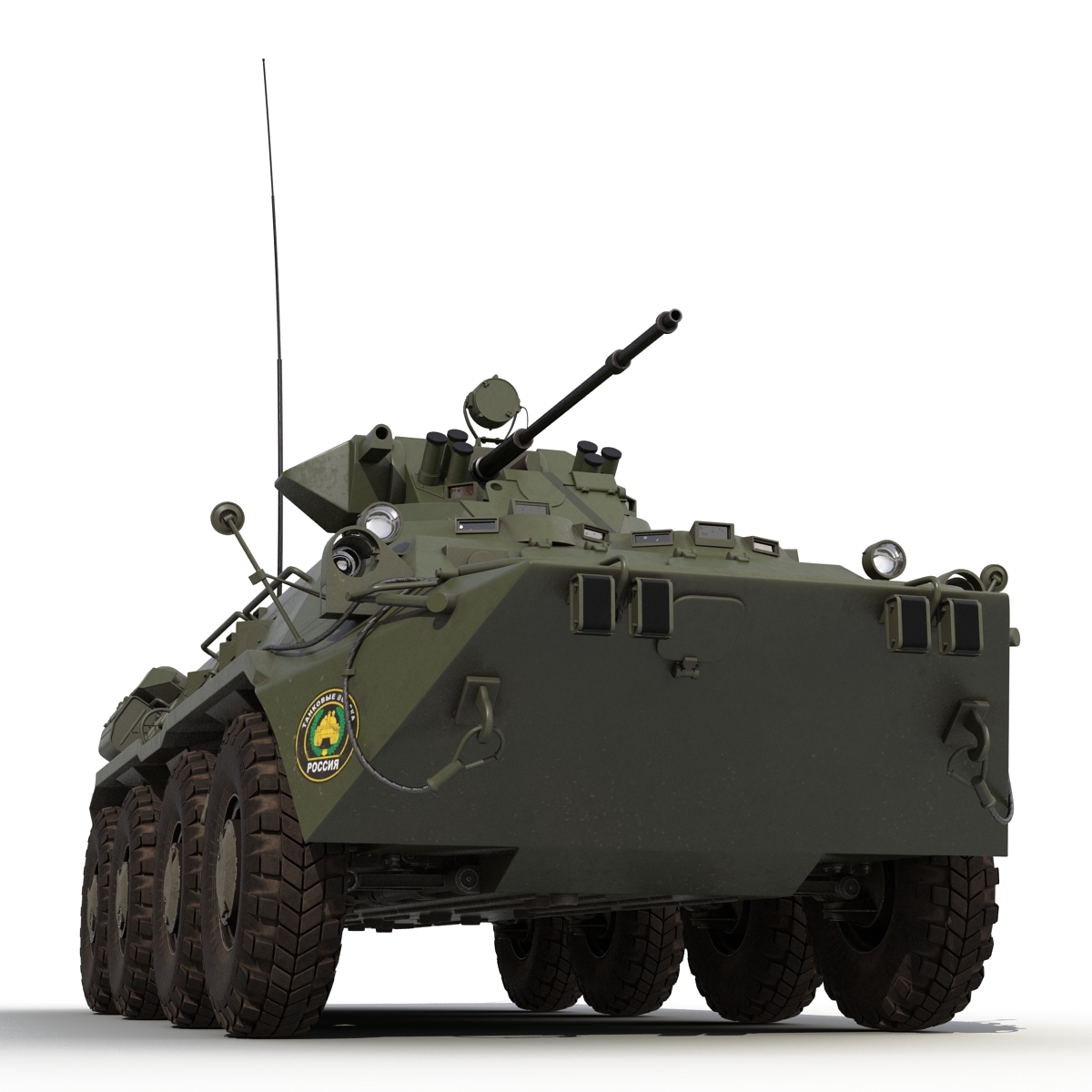两栖装甲运兵车btr 80a rigged3d模型