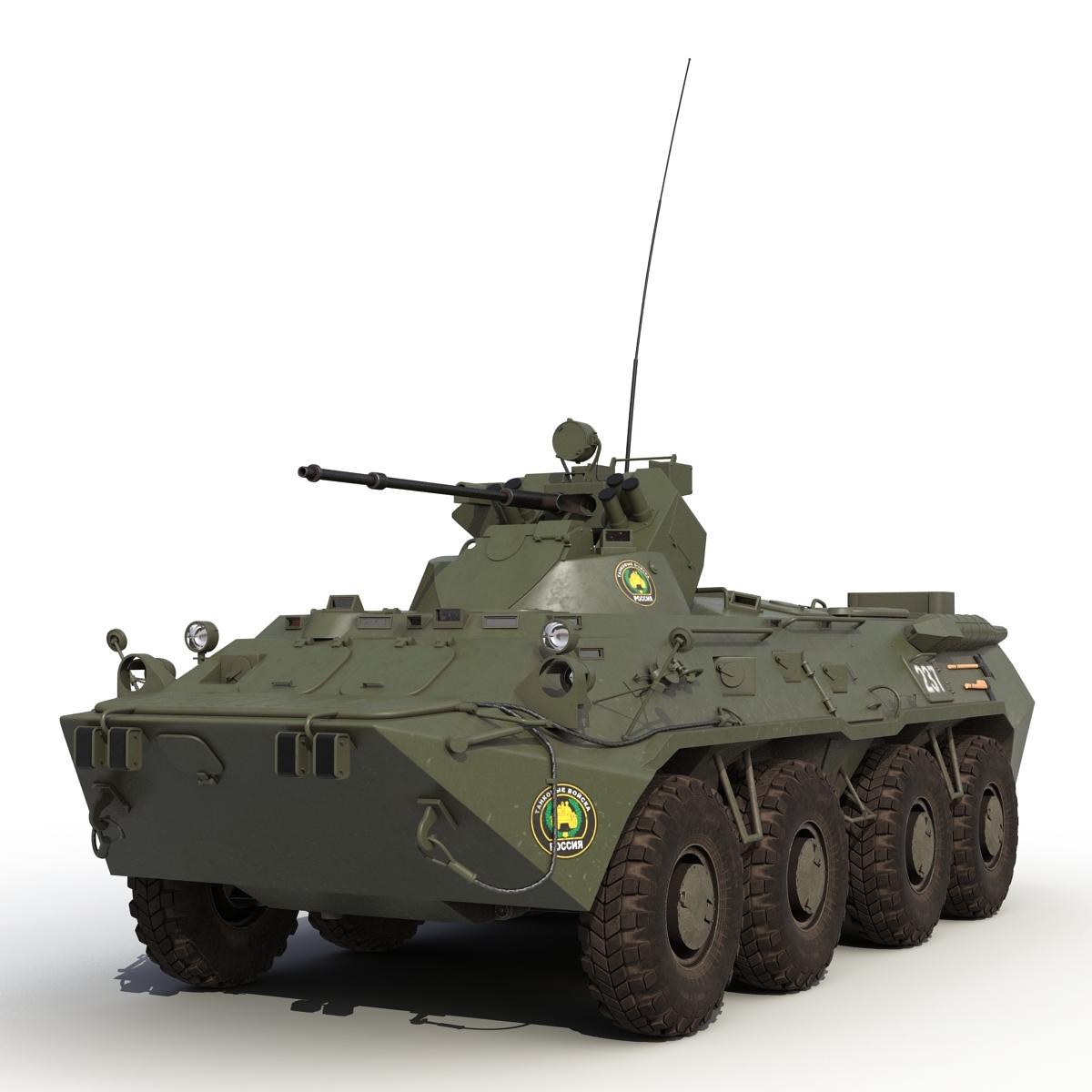 两栖装甲运兵车btr 80a rigged3d模型