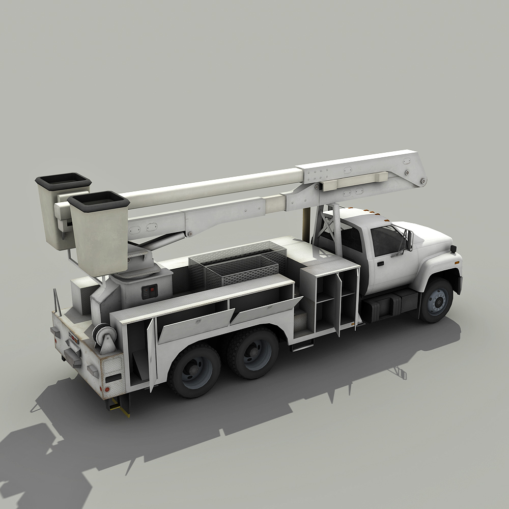 utility bucket truck - low poly