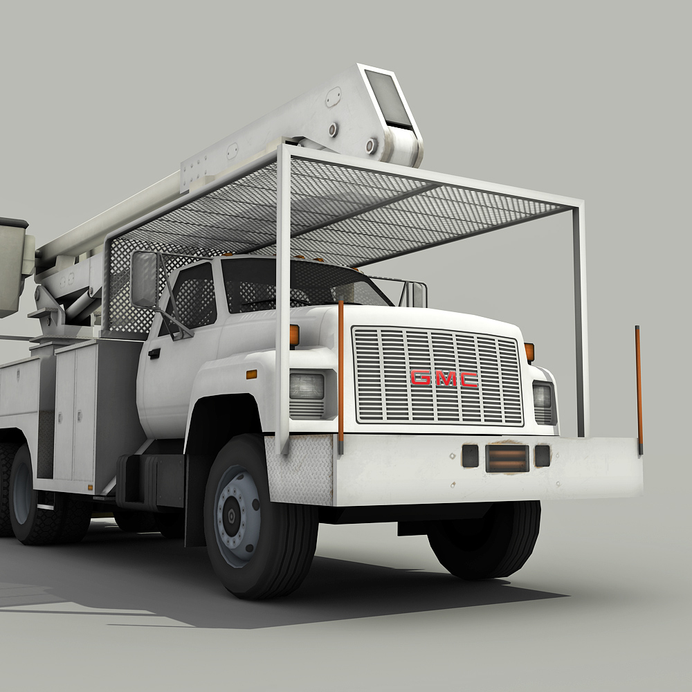 utility bucket truck - low poly