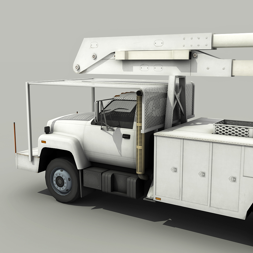 utility bucket truck - low poly