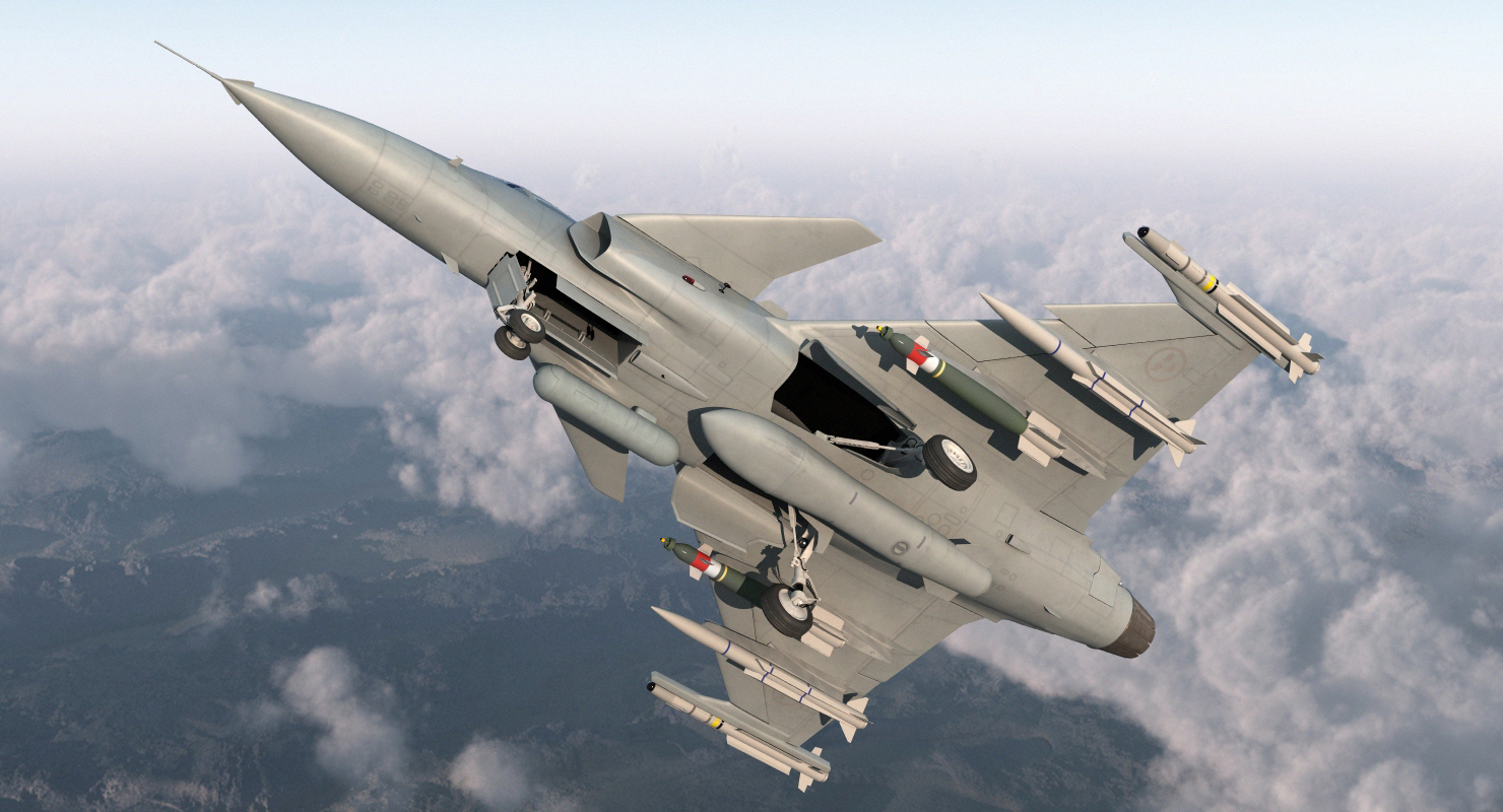 战斗机saab jas 39 gripen3d模型