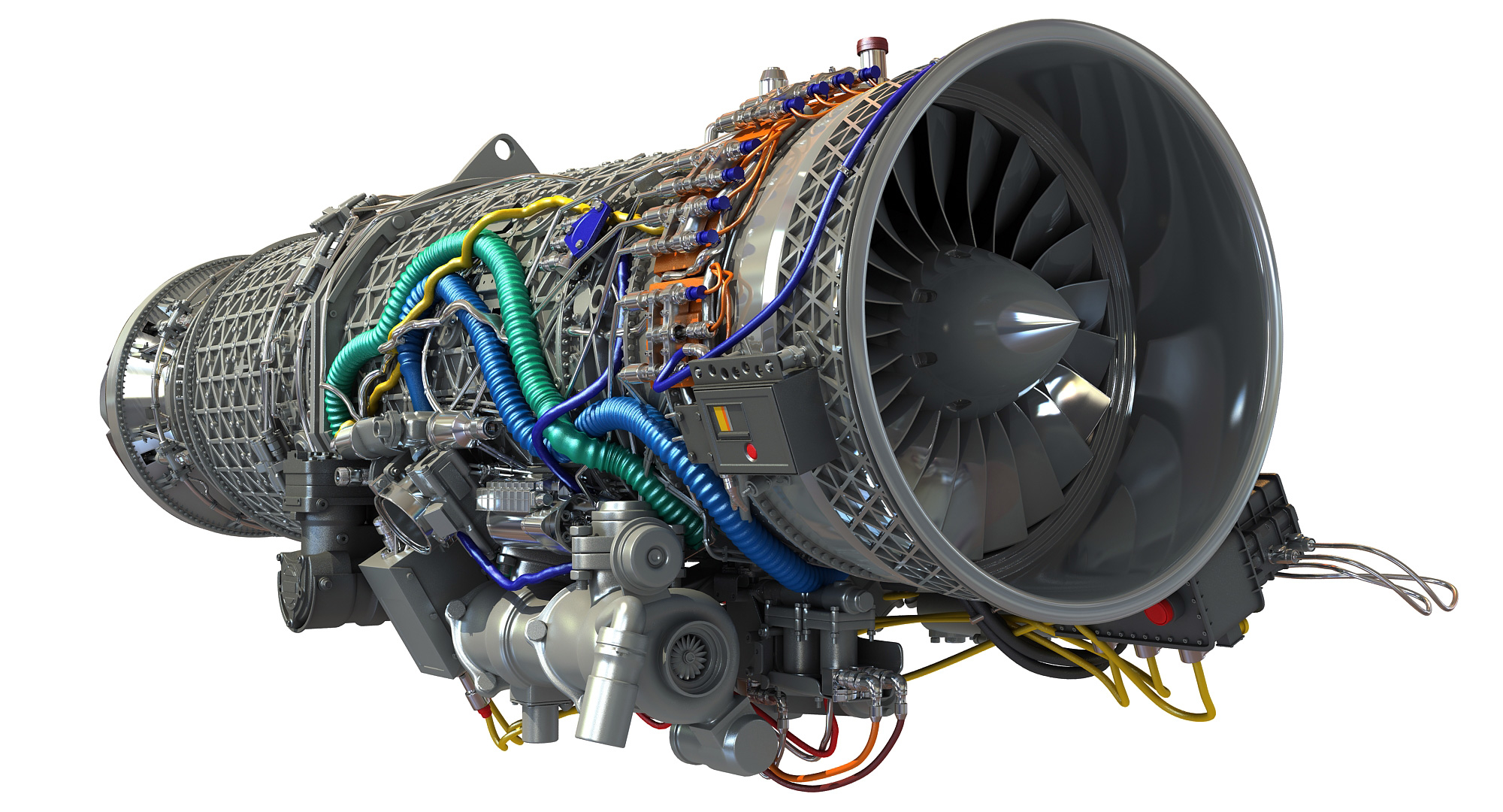 eurojet ej200军用涡轮风扇喷气发动机3d模型