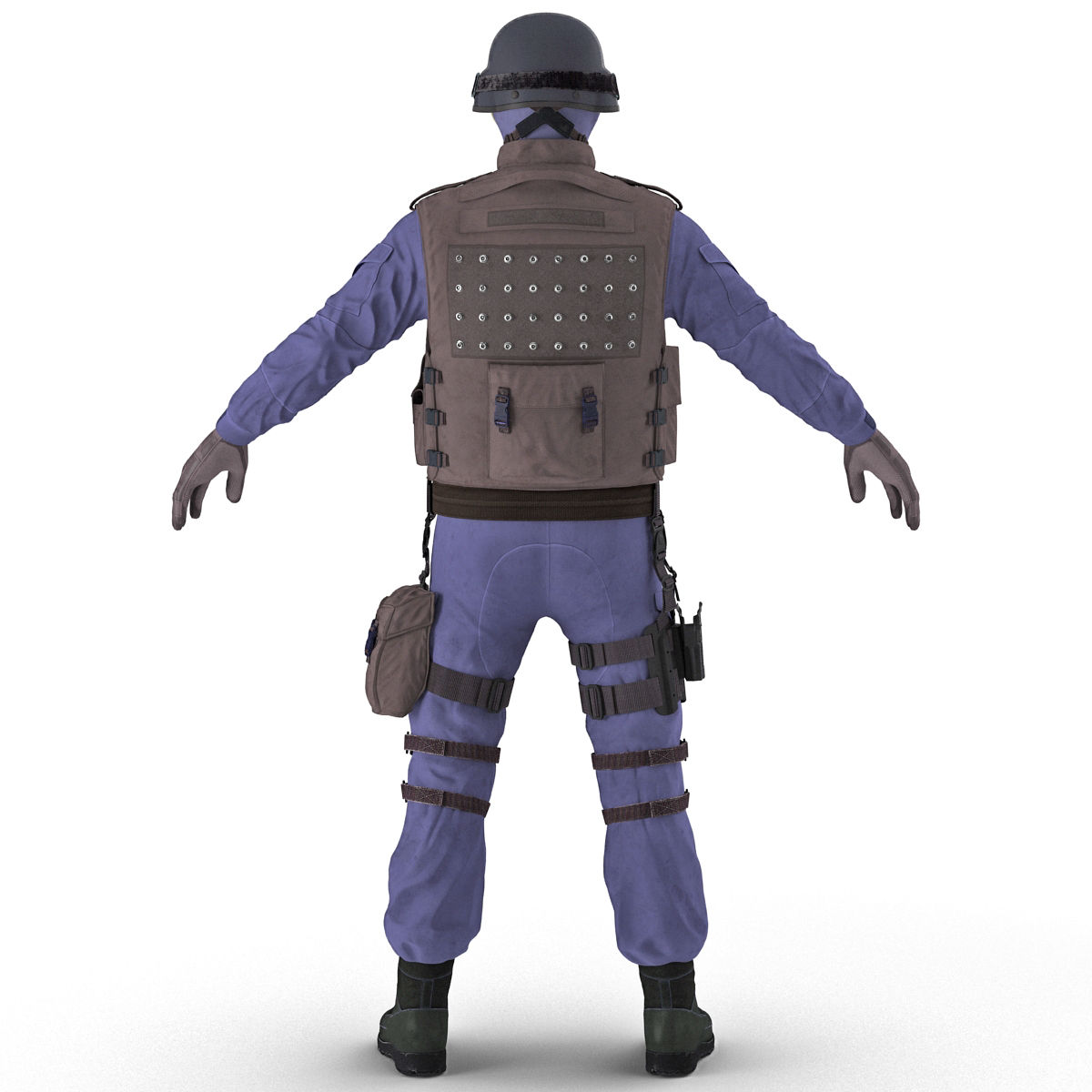 3d model swat policeman rigged