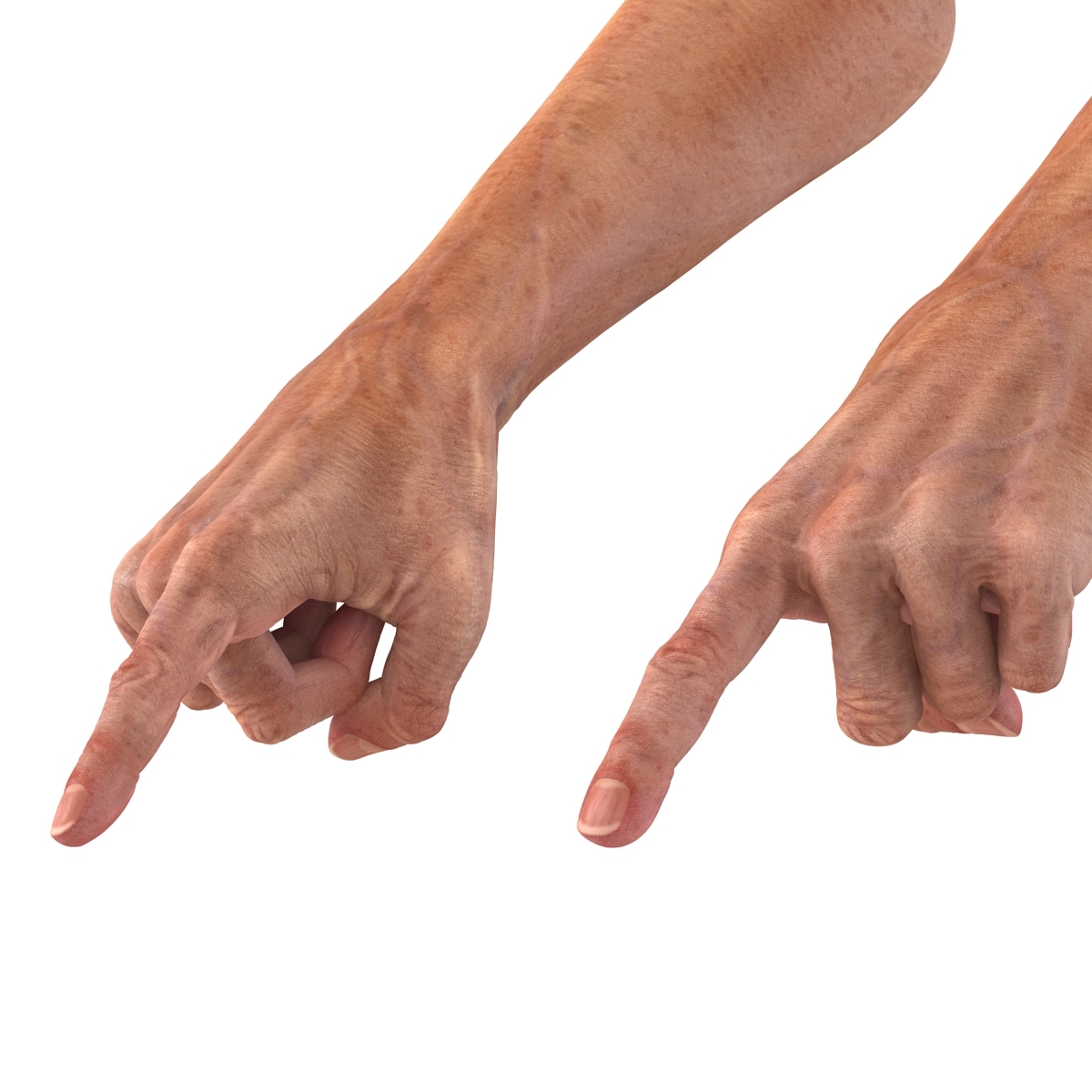 old man hands 2 rigged for cinema 4d