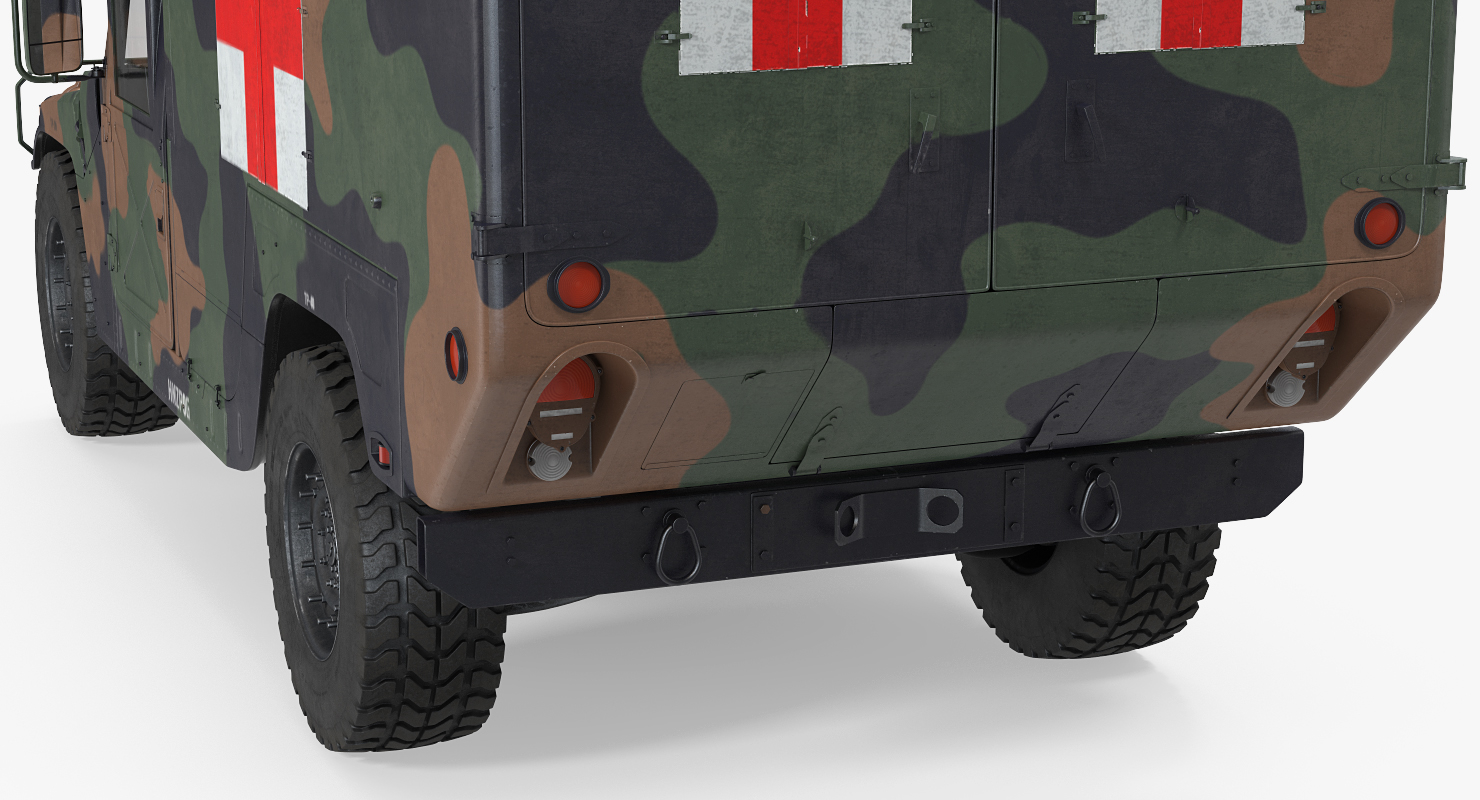 救护车军车hmmwv m997迷彩3d模型