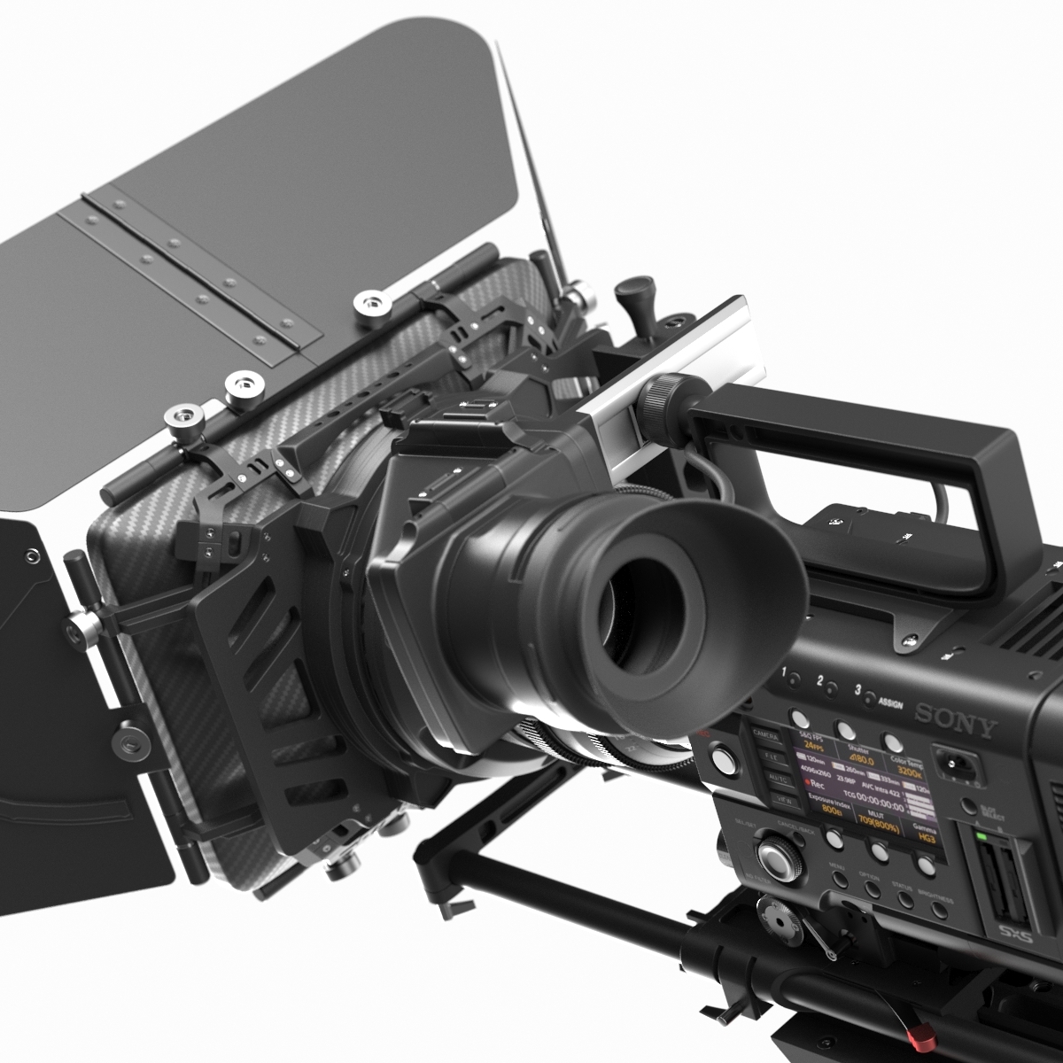 索尼f55 cinealta 4k数字电影摄像机3d模型