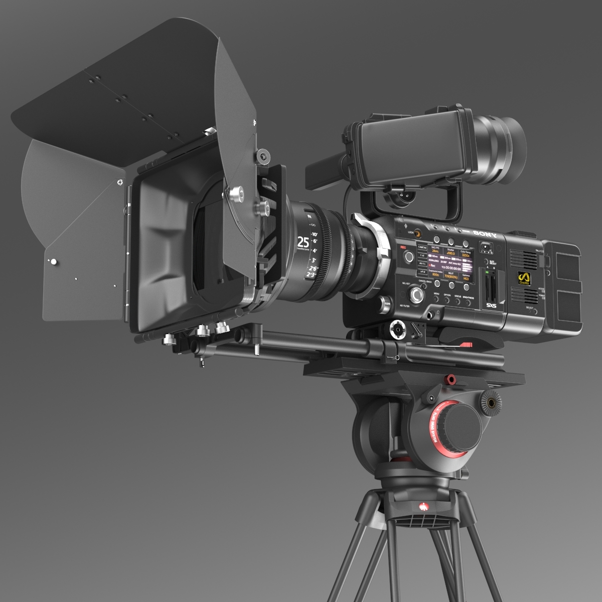 索尼f55 cinealta 4k数字电影摄像机3d模型