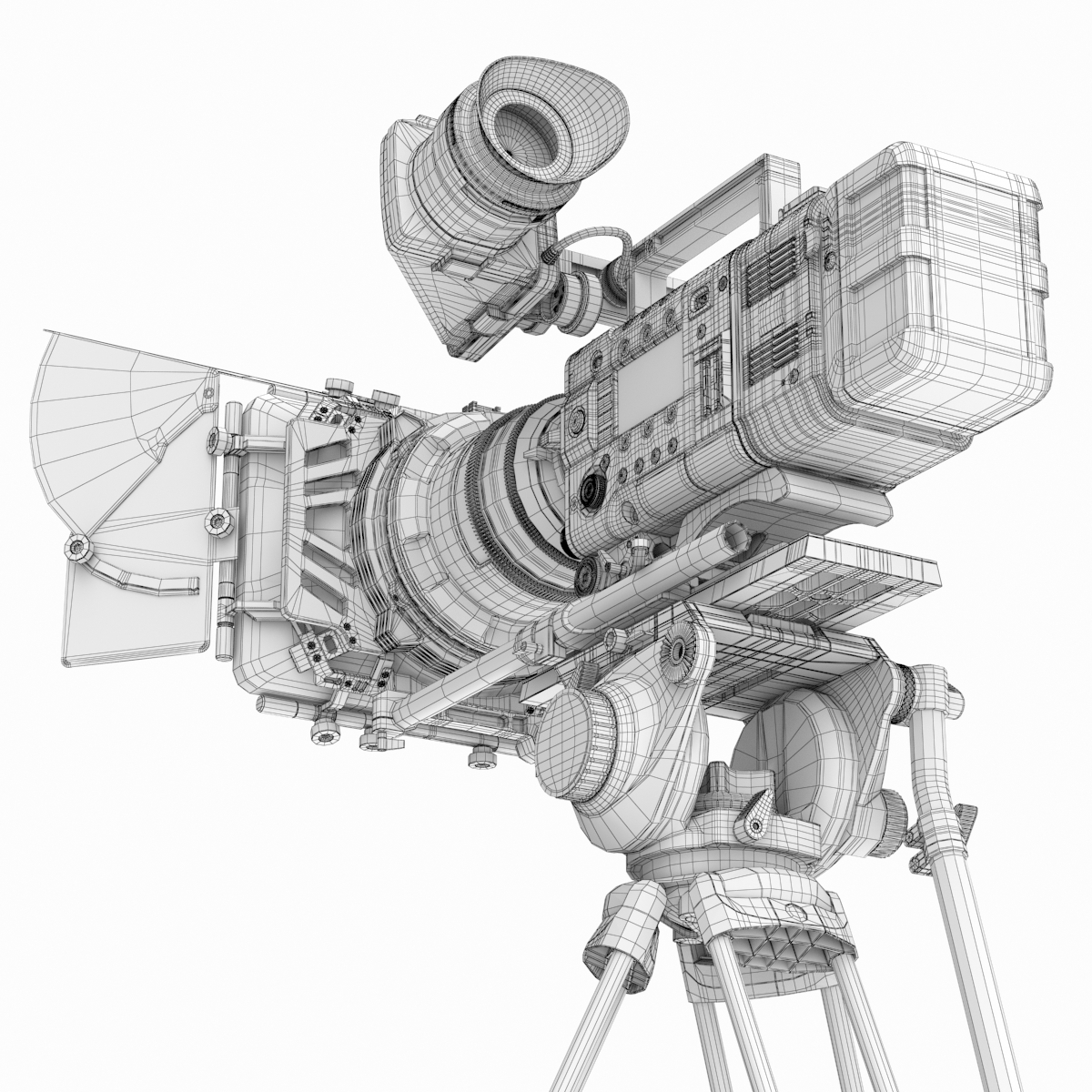 索尼f55 cinealta 4k数字电影摄像机3d模型