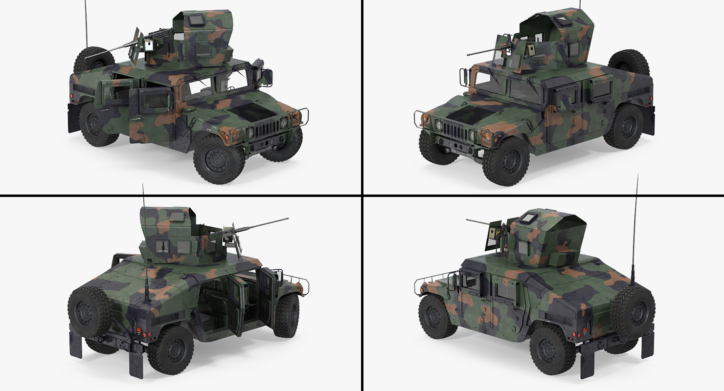 悍马m1151增强型武器装备迷彩3d模型