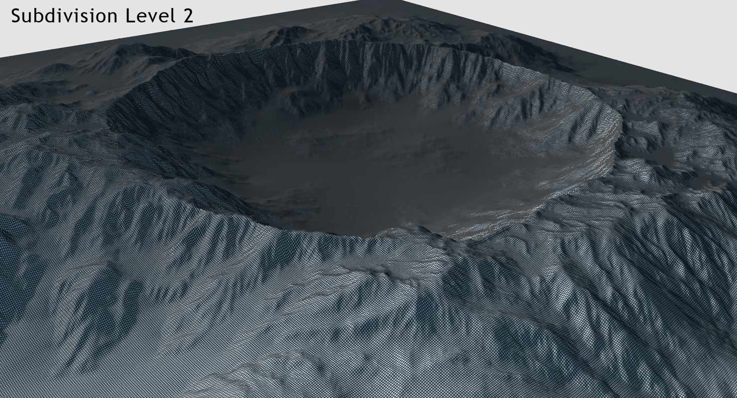 地形火山口景观253d模型