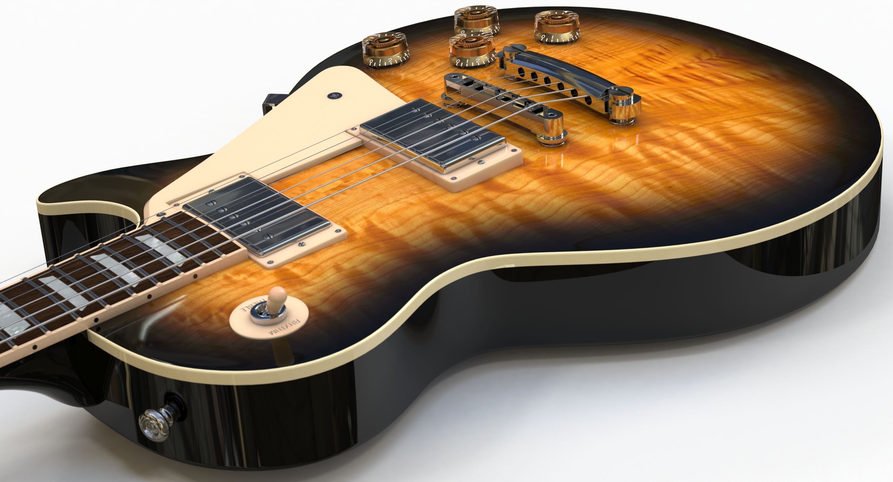 gibson les paul传统2016 t(沙漠爆裂)3d模型