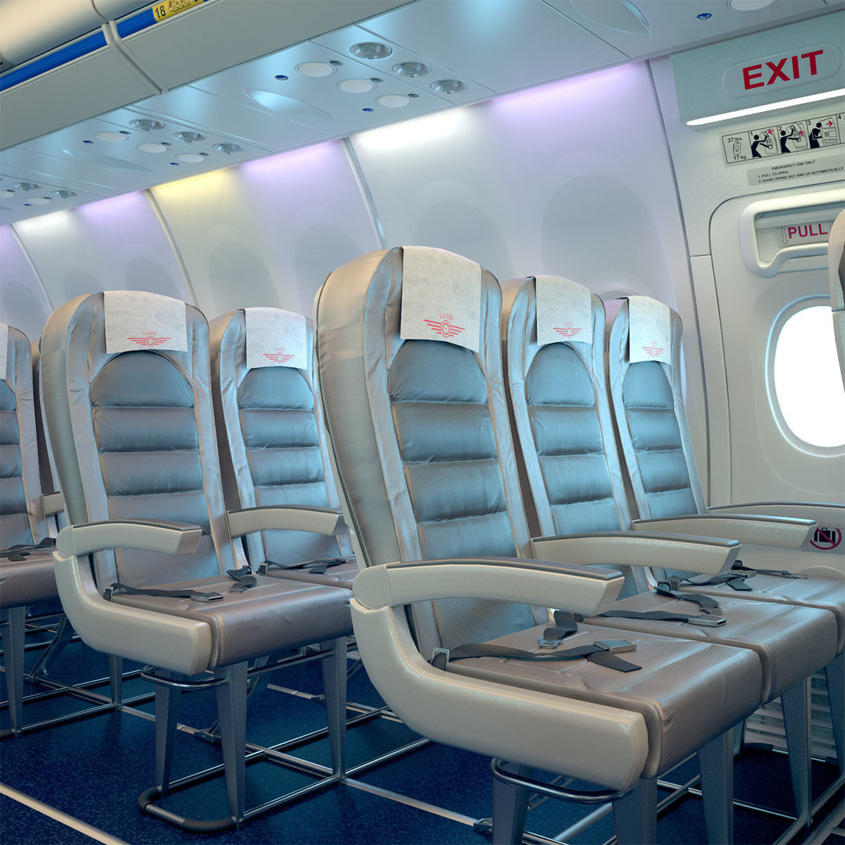 飞机客舱内部波音7373d模型