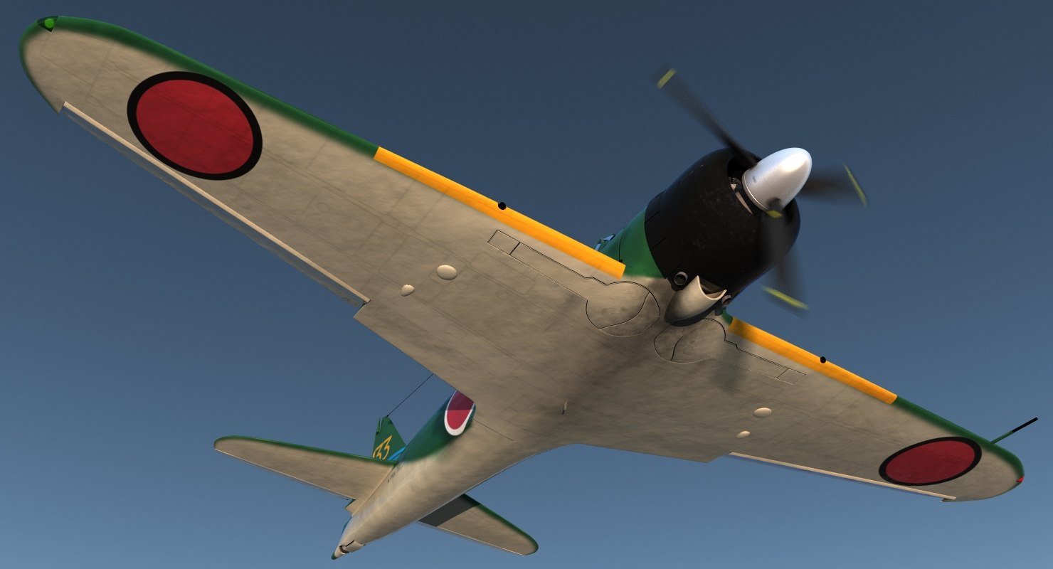 fighter aircraft a6m zero japanese navy wwii rigged