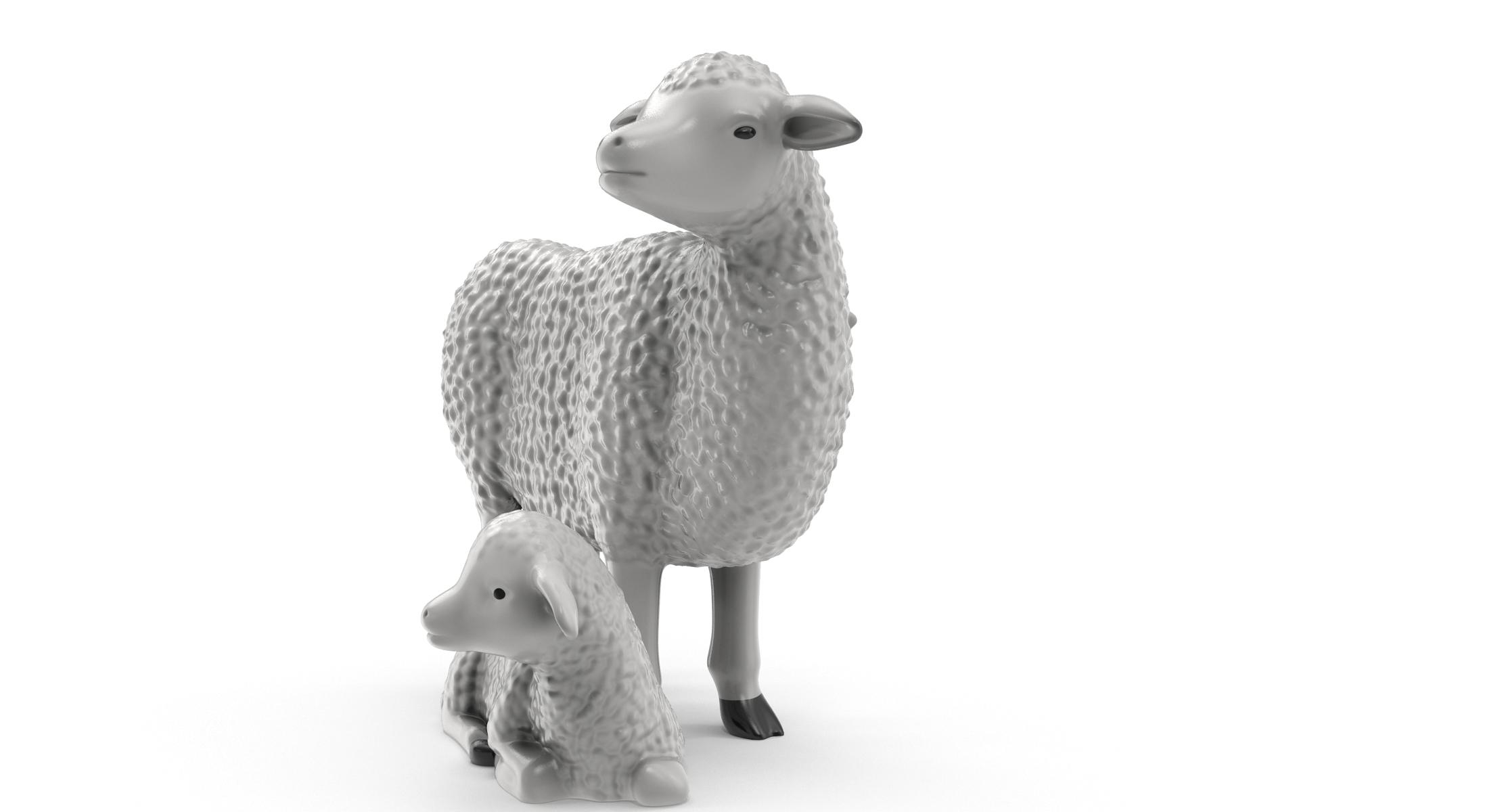 3d figurines sheep lamb