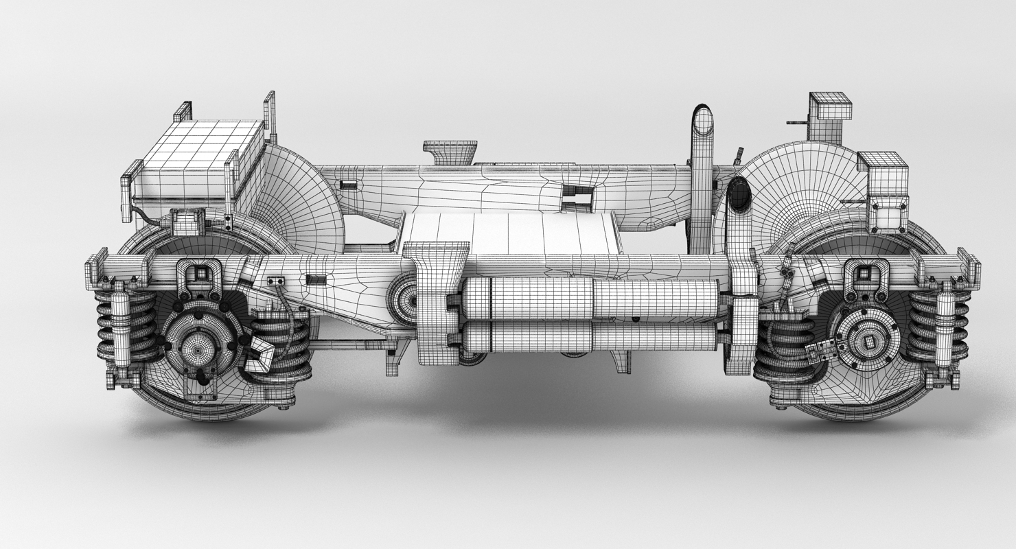 火车底盘3d模型