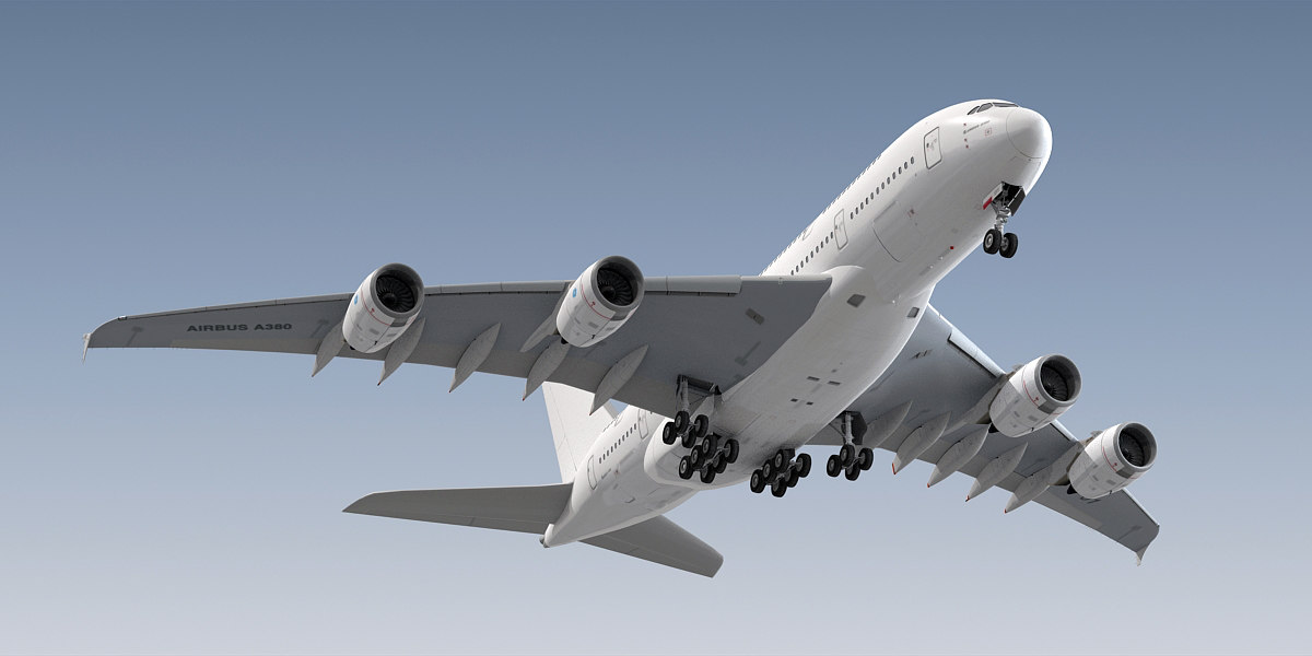 3d airbus plane generic white