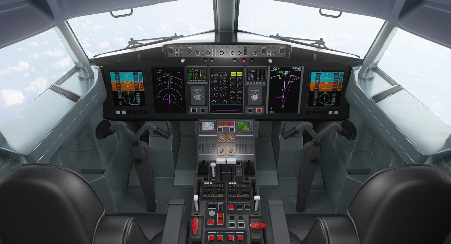 boeing 737-900 er delta with interior and doors rigged 3d model