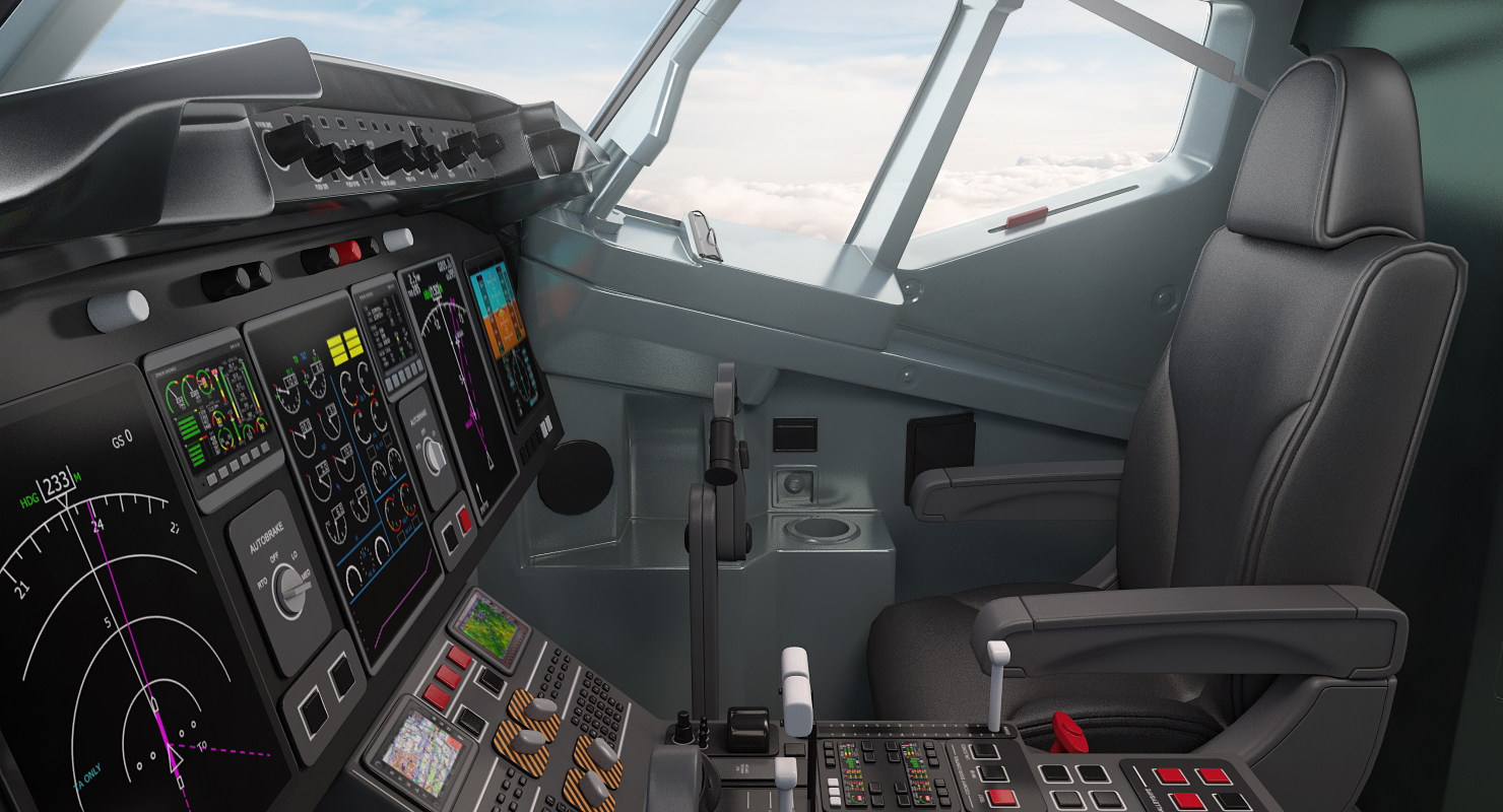 boeing 737-900 er delta with interior and doors rigged 3d model