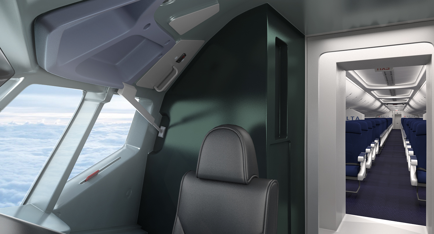 boeing 737-900 er delta with interior and doors rigged 3d model