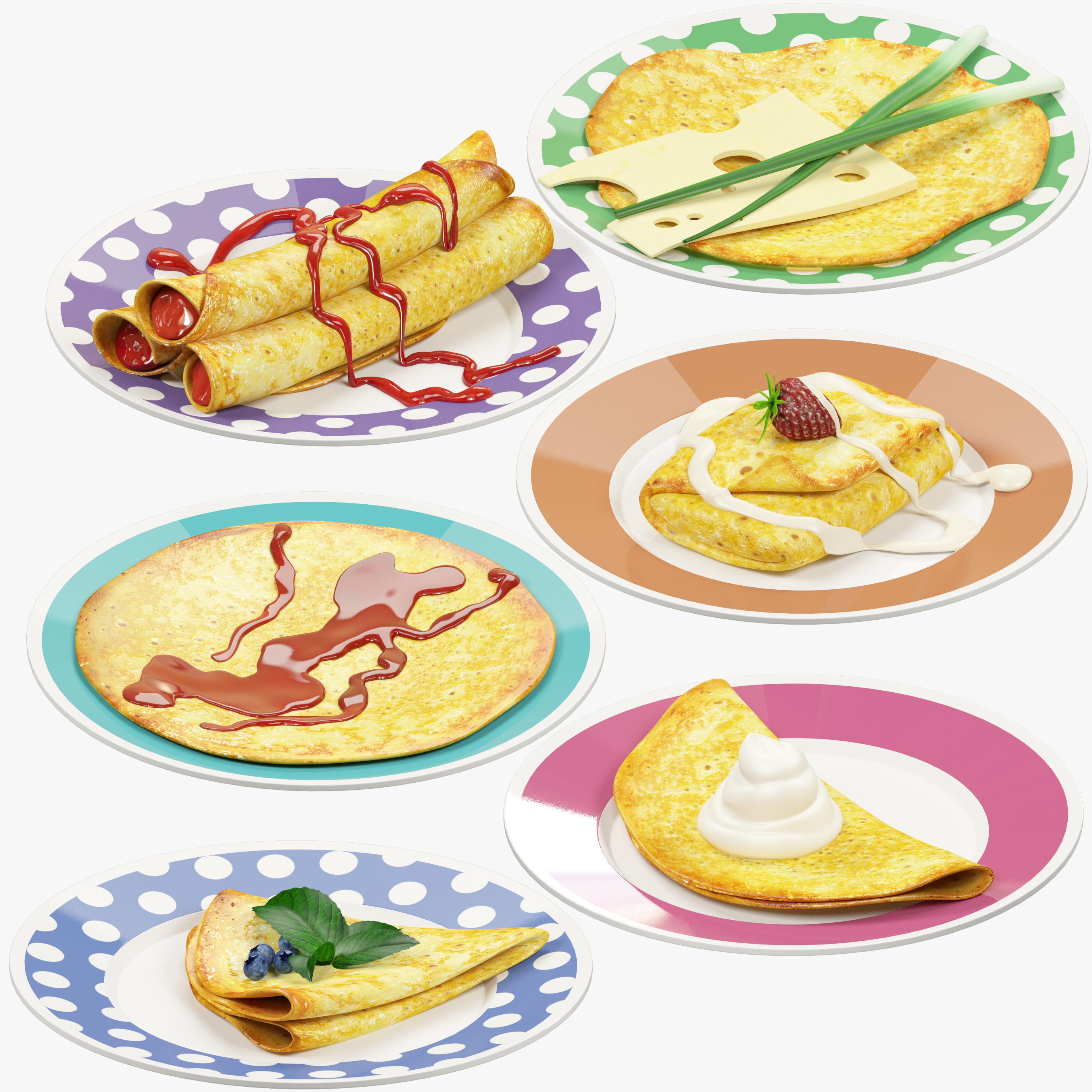 pancakes plate v1 3d model