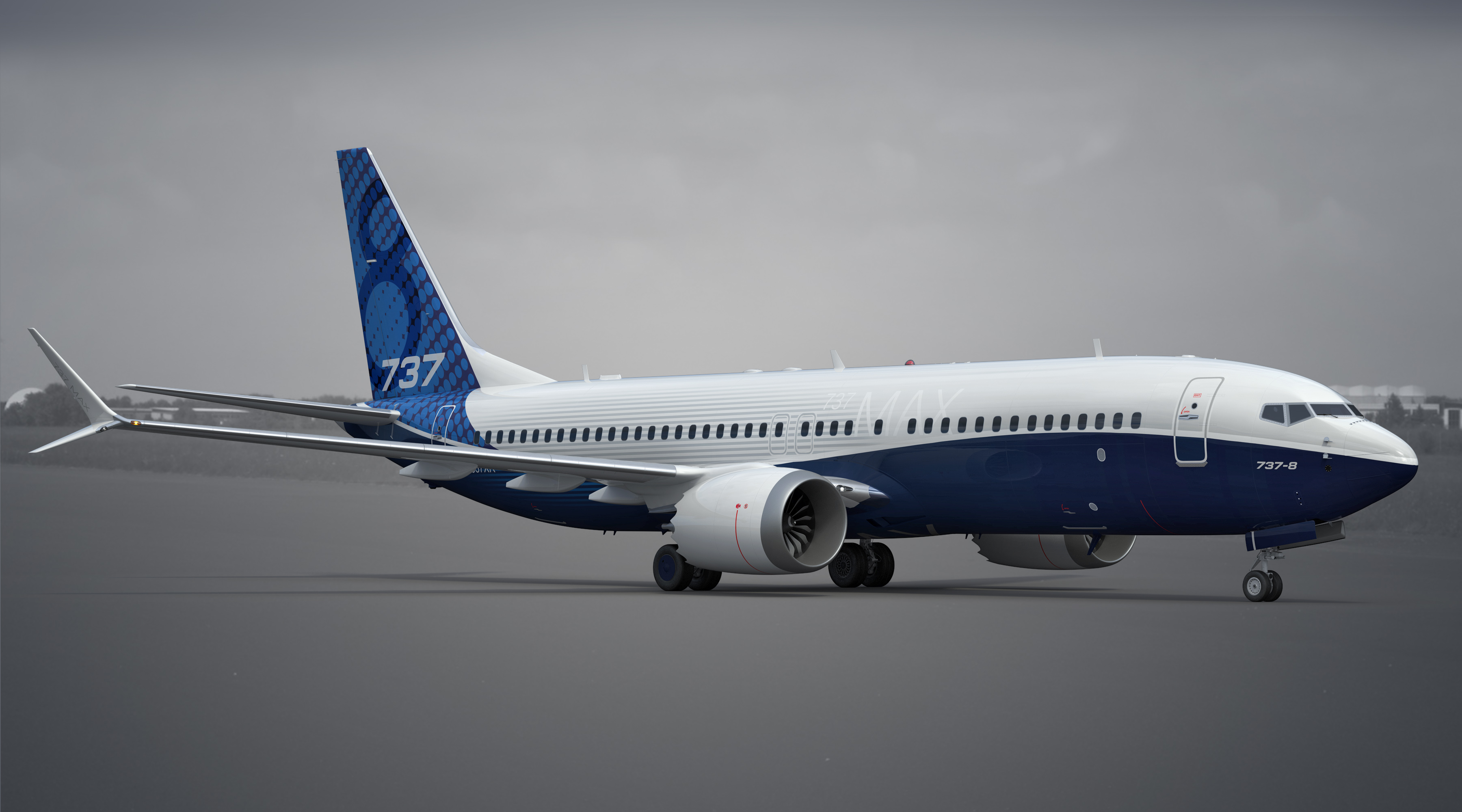 3d boeing 737-8 max with animation