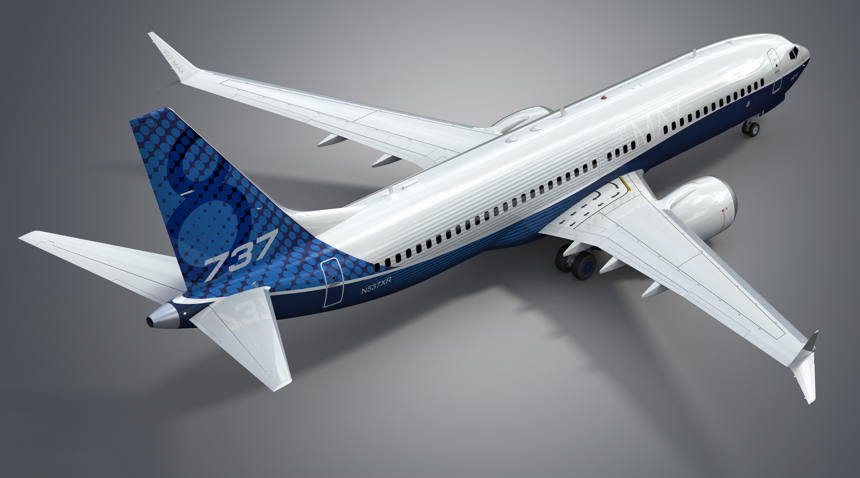 3d boeing 737-8 max with animation