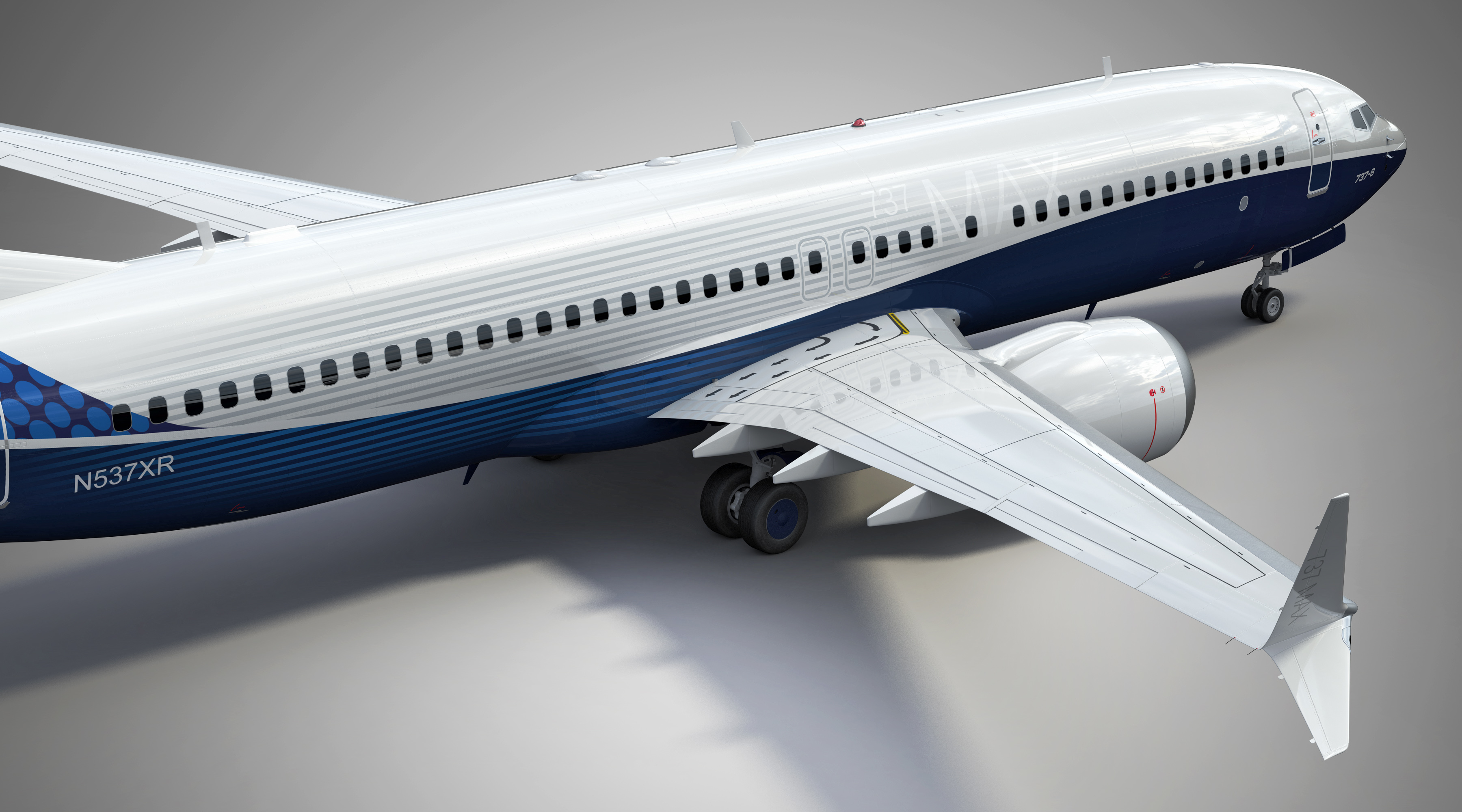 3d boeing 737-8 max with animation