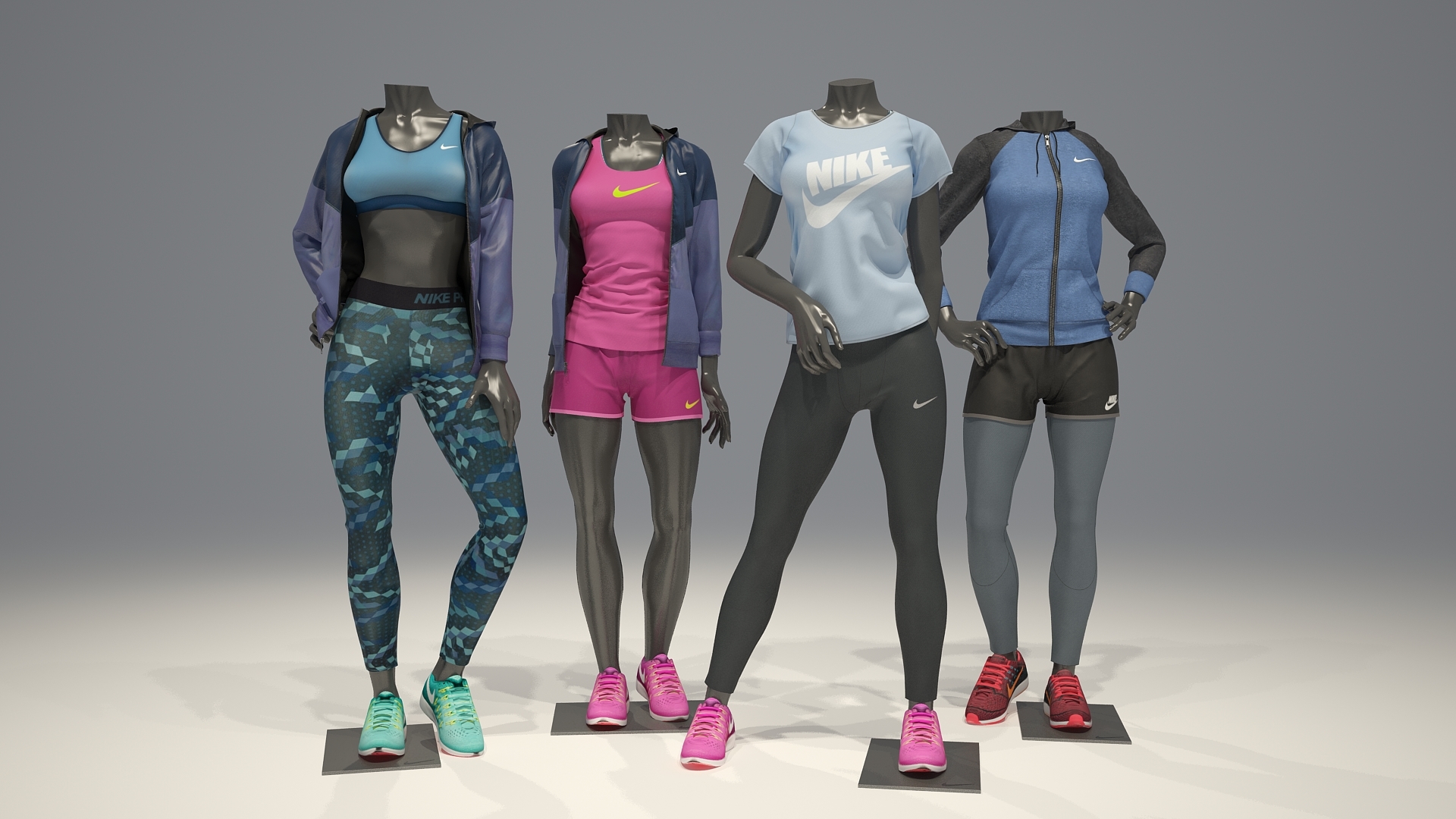 女模特nike full pack 3d模型3d模型