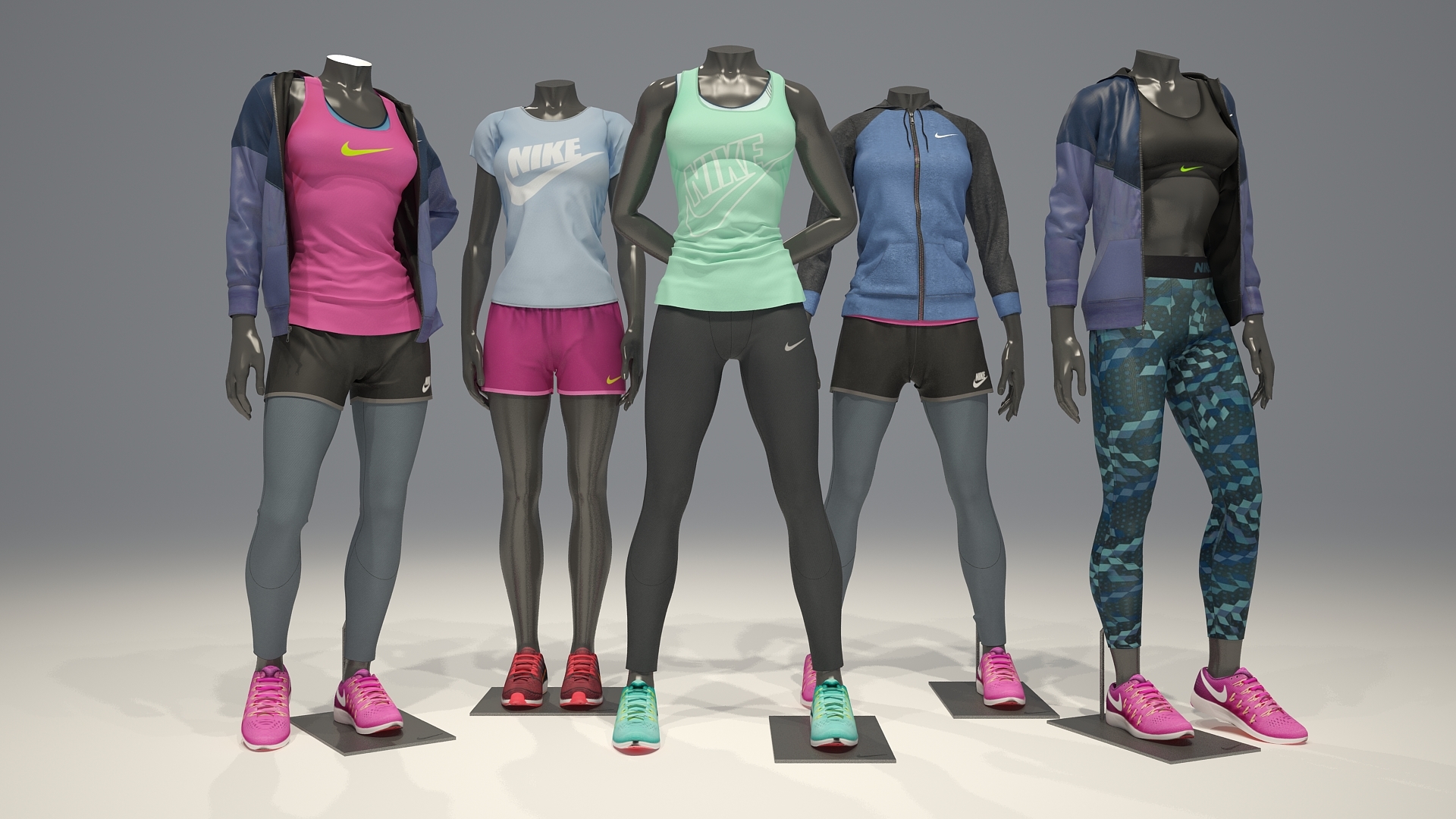 女模特nike full pack 3d模型3d模型