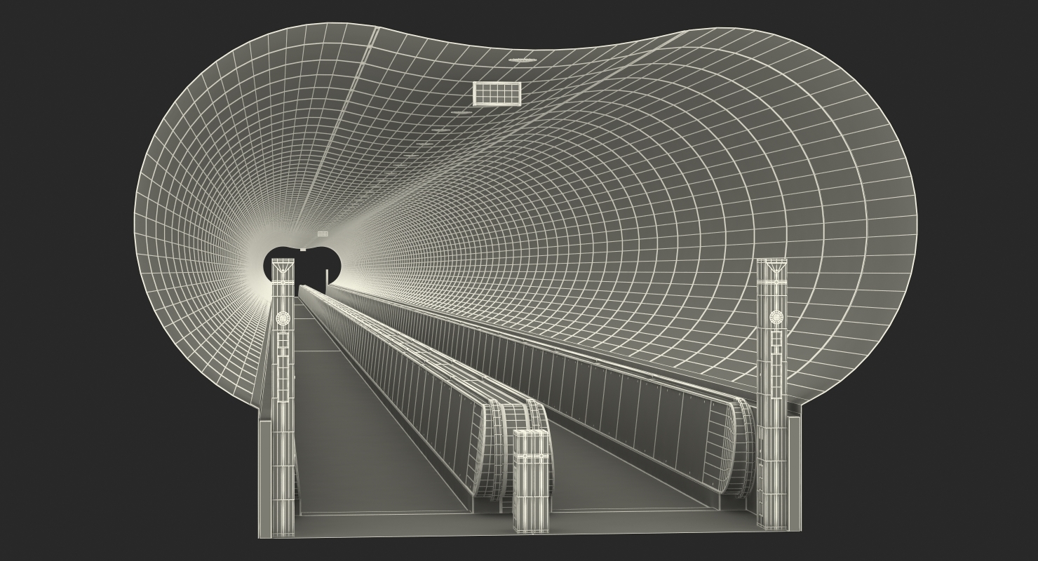 自动人行道隧道3d模型