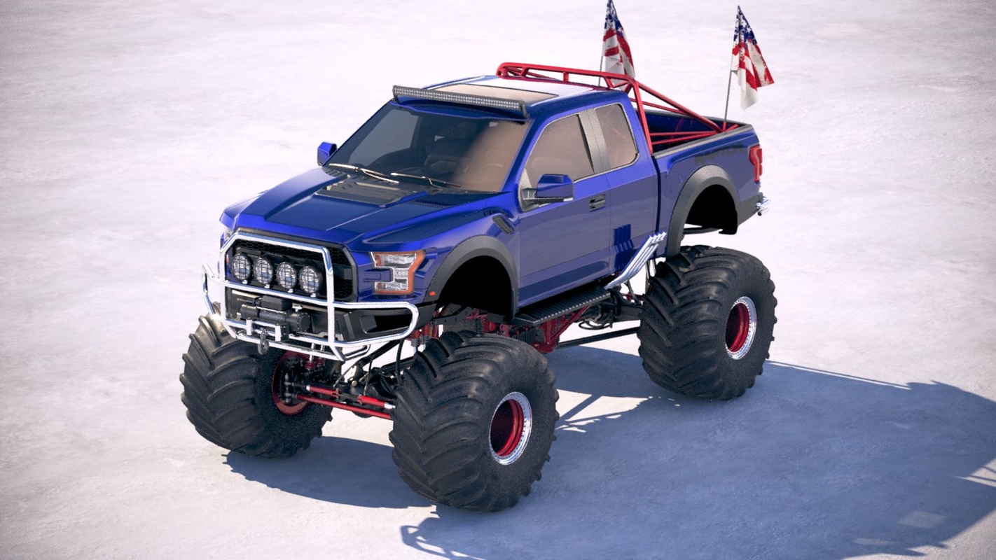 Modelo D Ford F Raptor Monster Truck Turbosquid