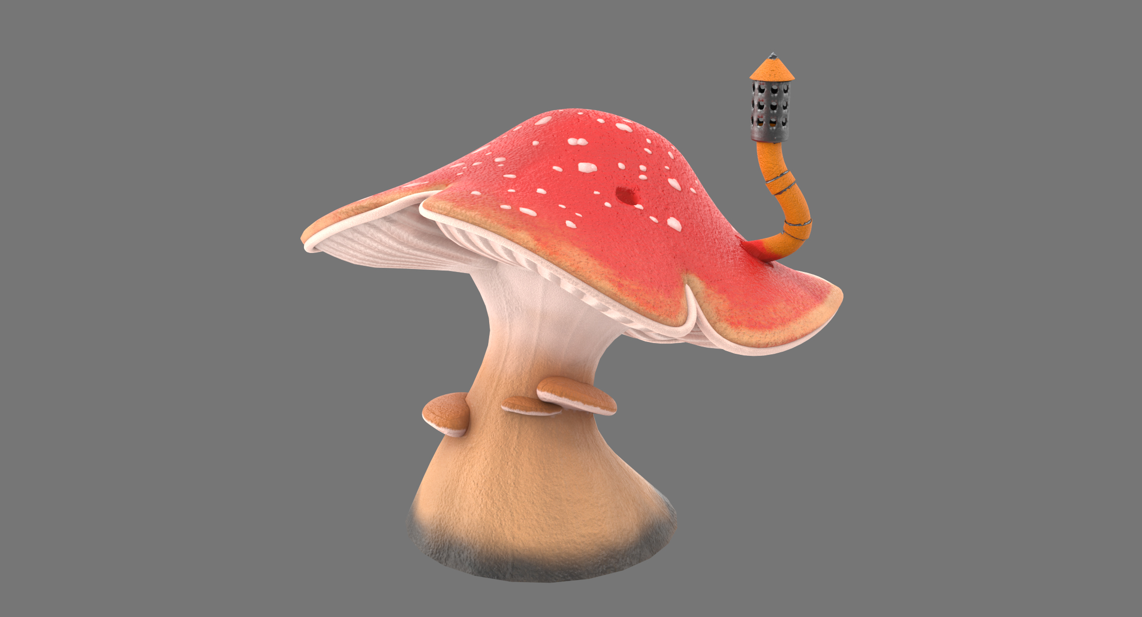 卡通蘑菇v33d模型