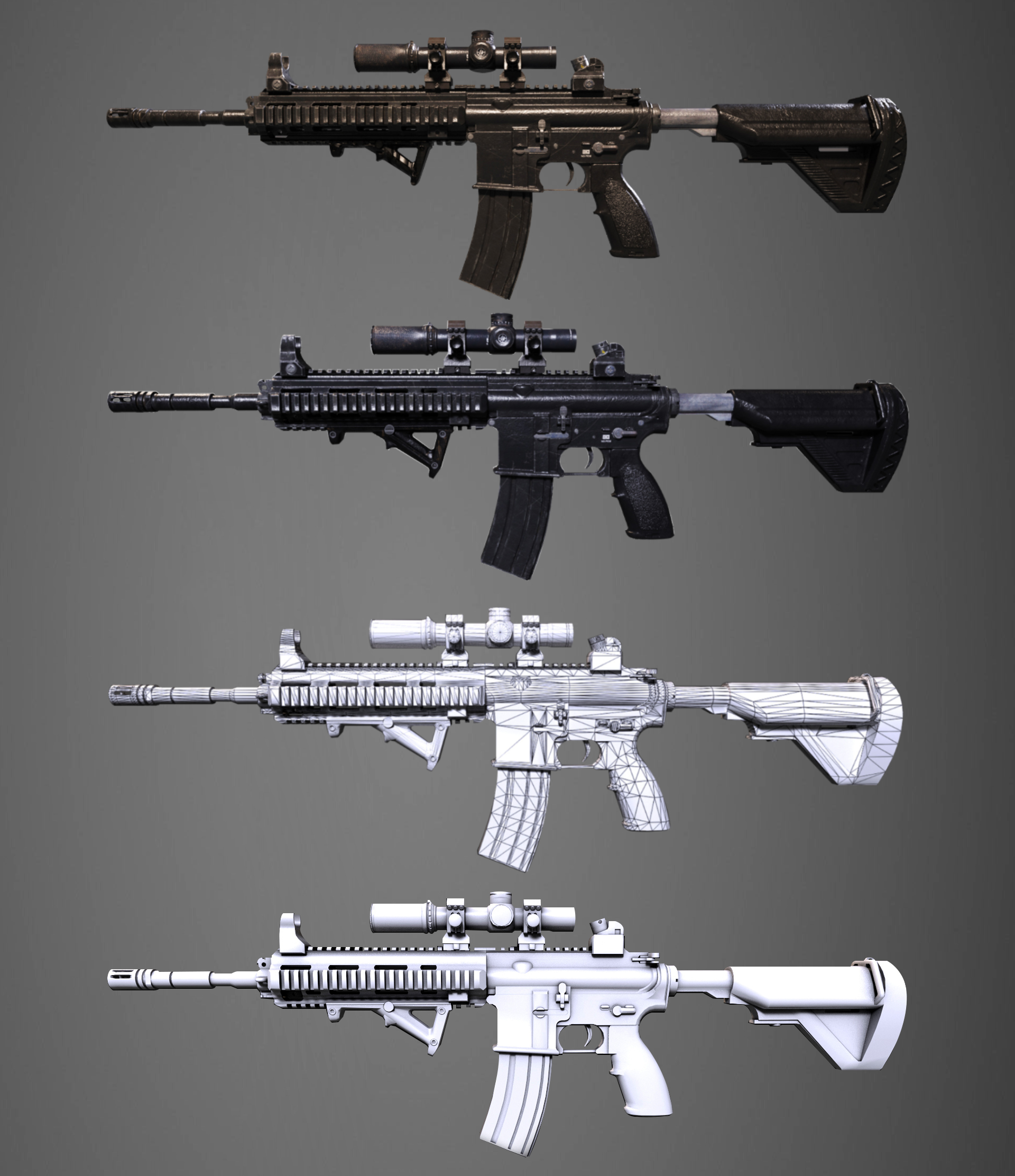 highly detailed m416 3d model 3d model